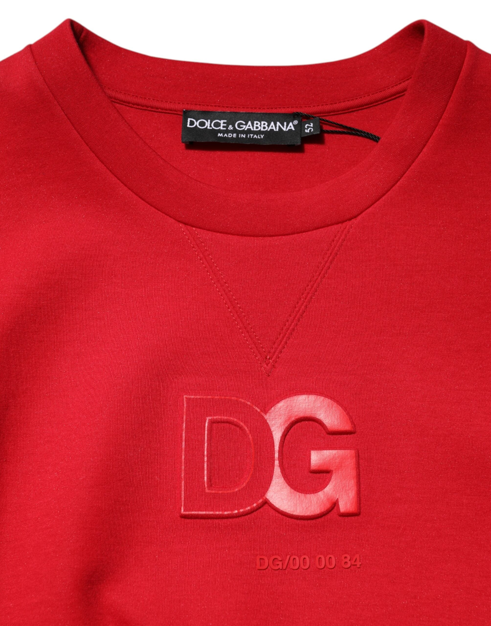 Dolce & Gabbana Rød DG Logo Rund Hals Herre Sweatshirt