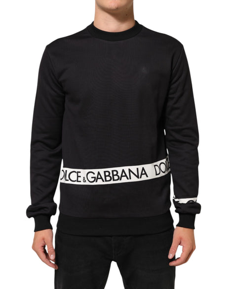 Dolce &amp; Gabbana Sort Logo Rund Hals Herre Sweatshirt