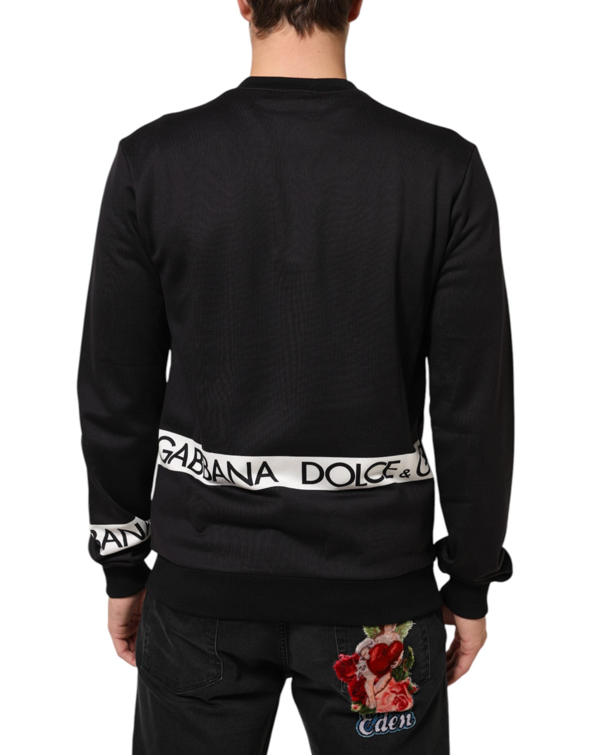 Dolce & Gabbana Sort Logo Rund Hals Herre Sweatshirt