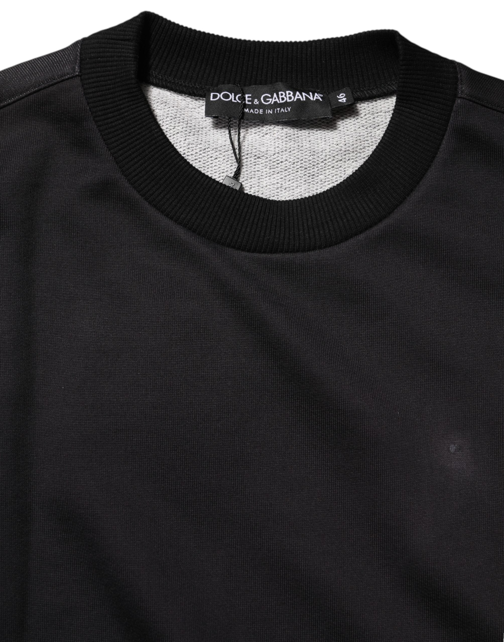 Dolce & Gabbana Sort Logo Rund Hals Herre Sweatshirt