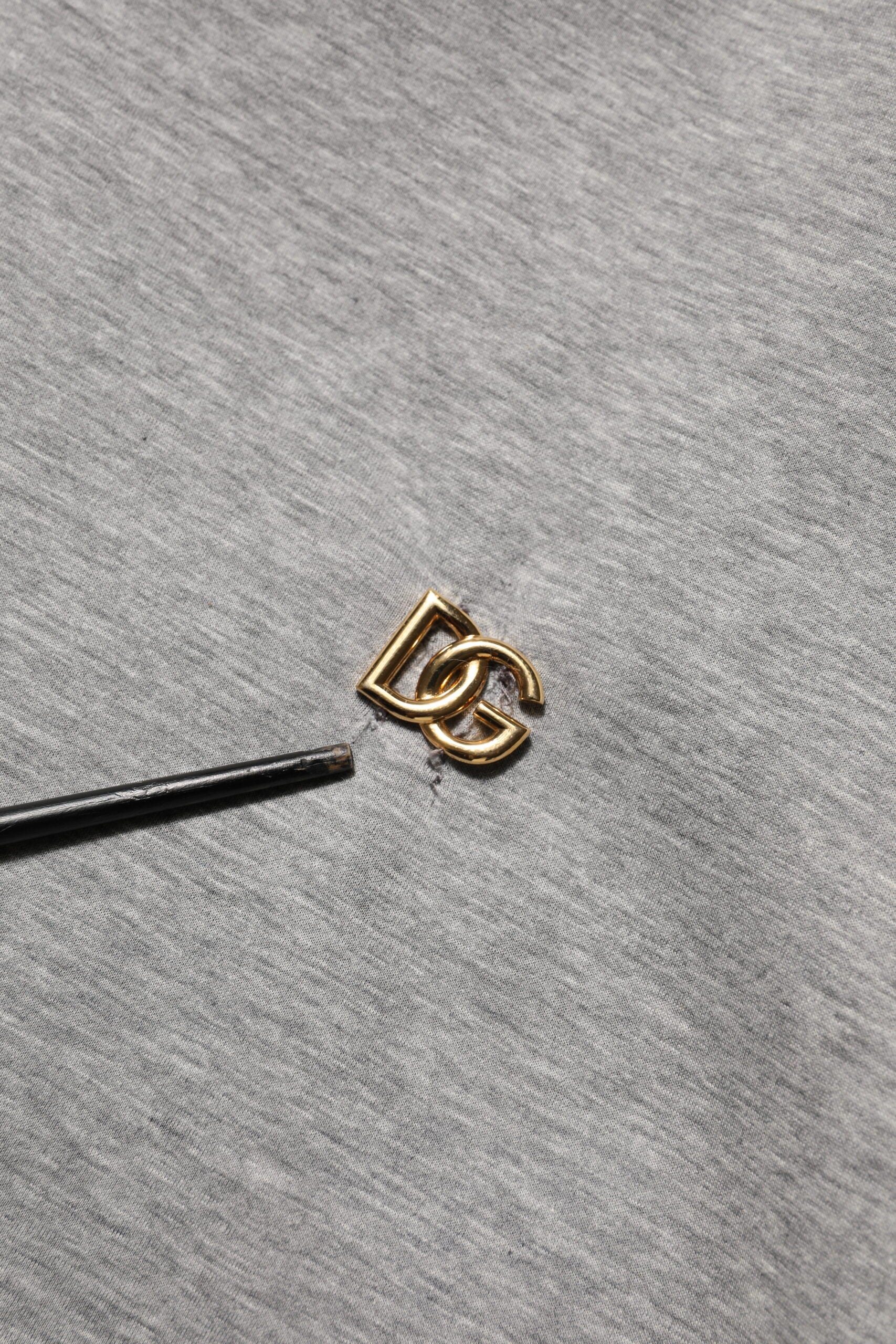 Dolce & Gabbana grå bomuldstrøje med hættetrøje med logo