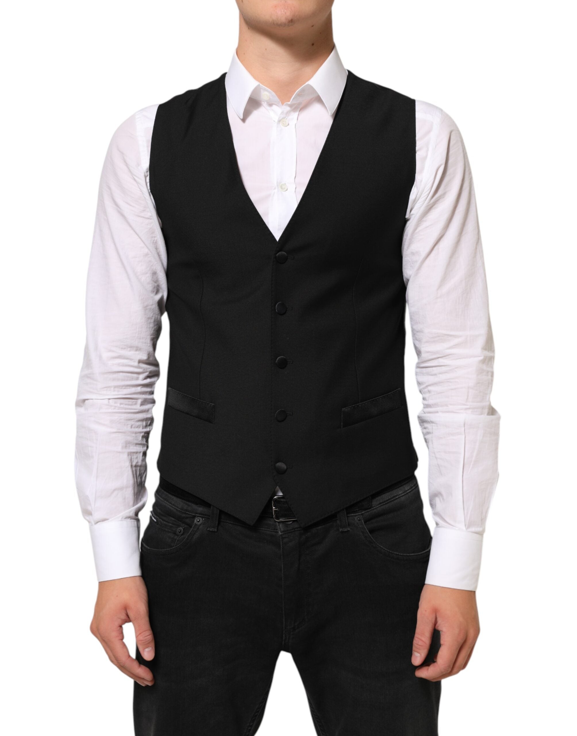 Dolce &amp; Gabbana Sort Uldkjole Formel Herrevest