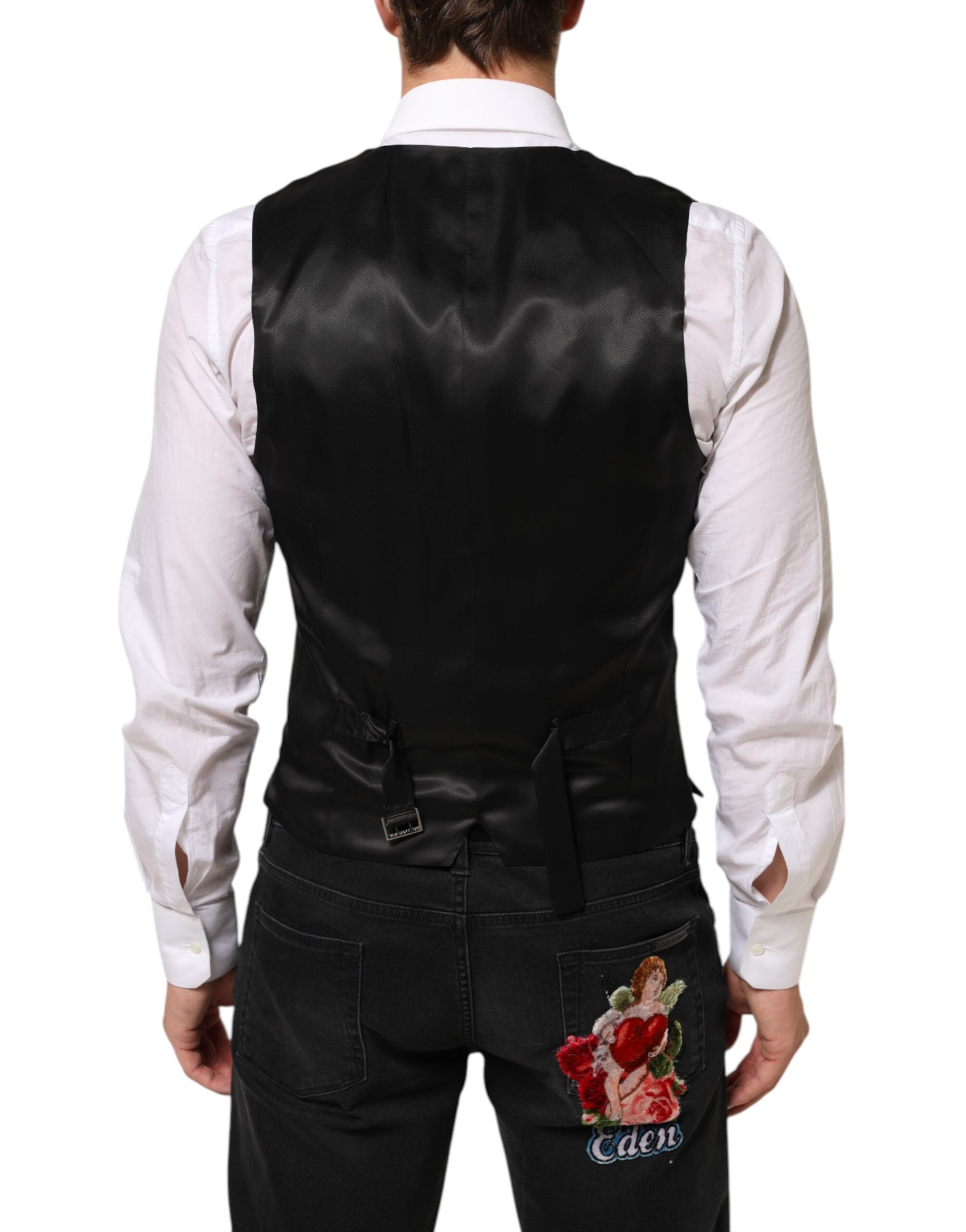 Dolce &amp; Gabbana Sort Uldkjole Formel Herrevest