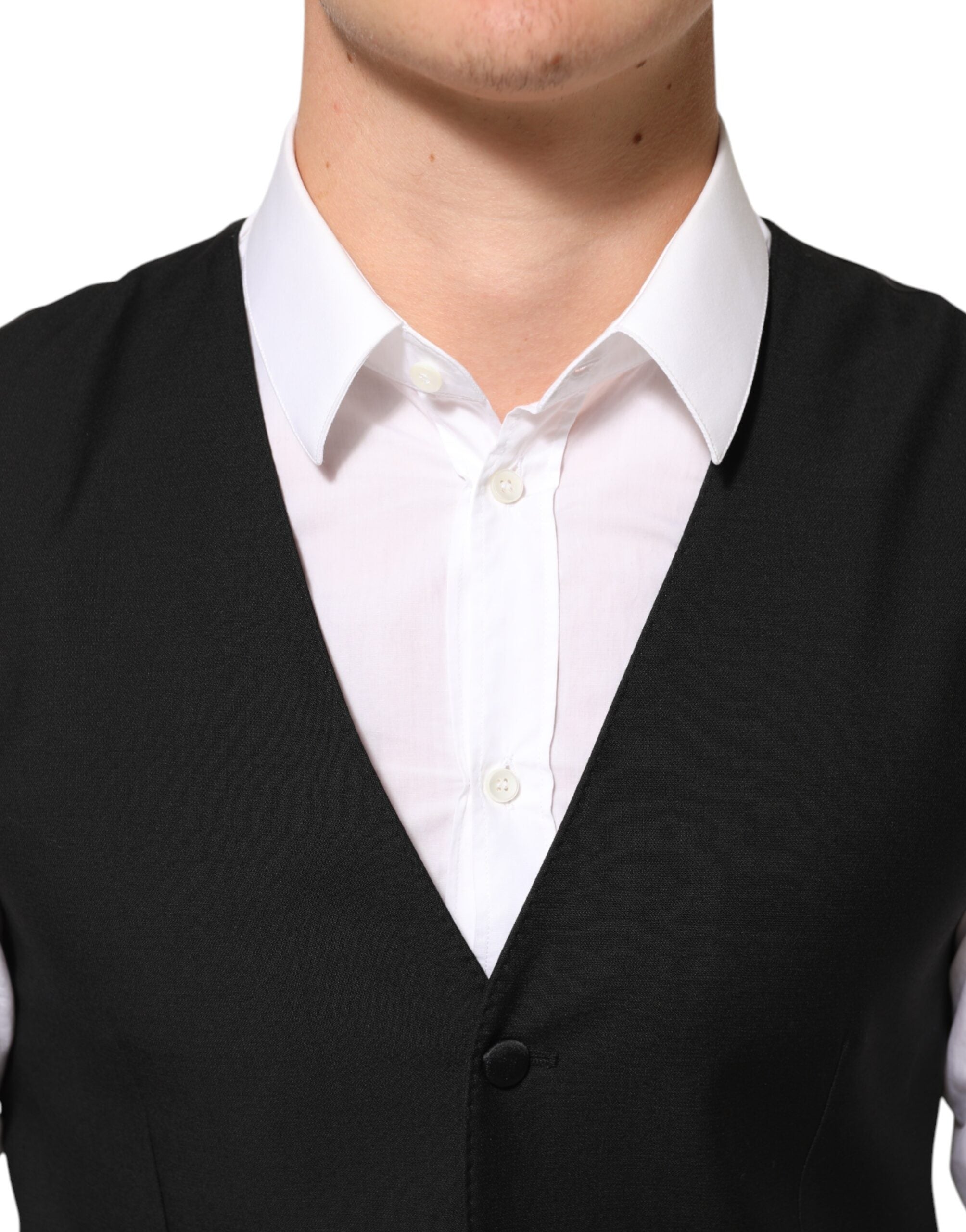 Dolce &amp; Gabbana Sort Uldkjole Formel Herrevest