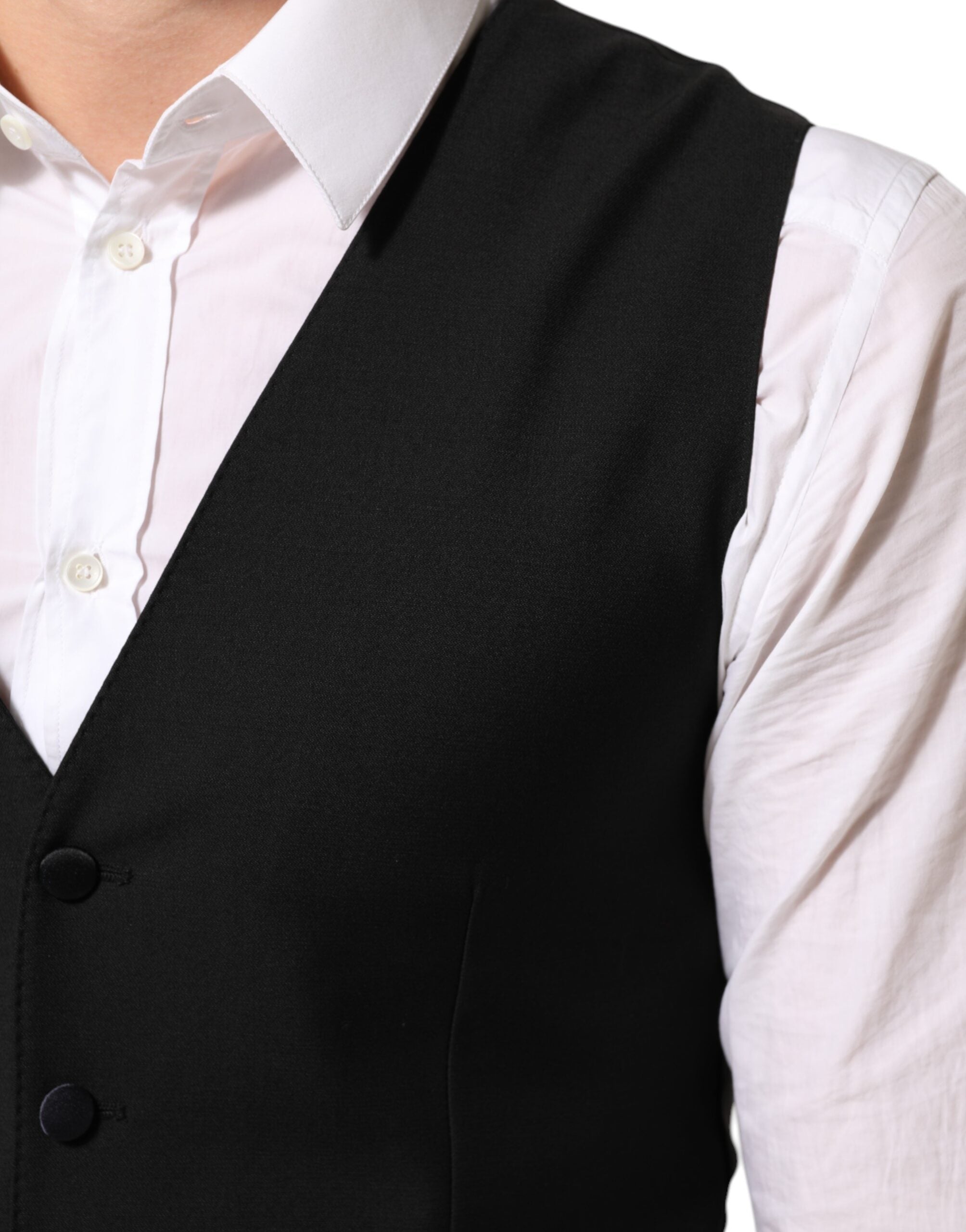 Dolce &amp; Gabbana Sort Uldkjole Formel Herrevest