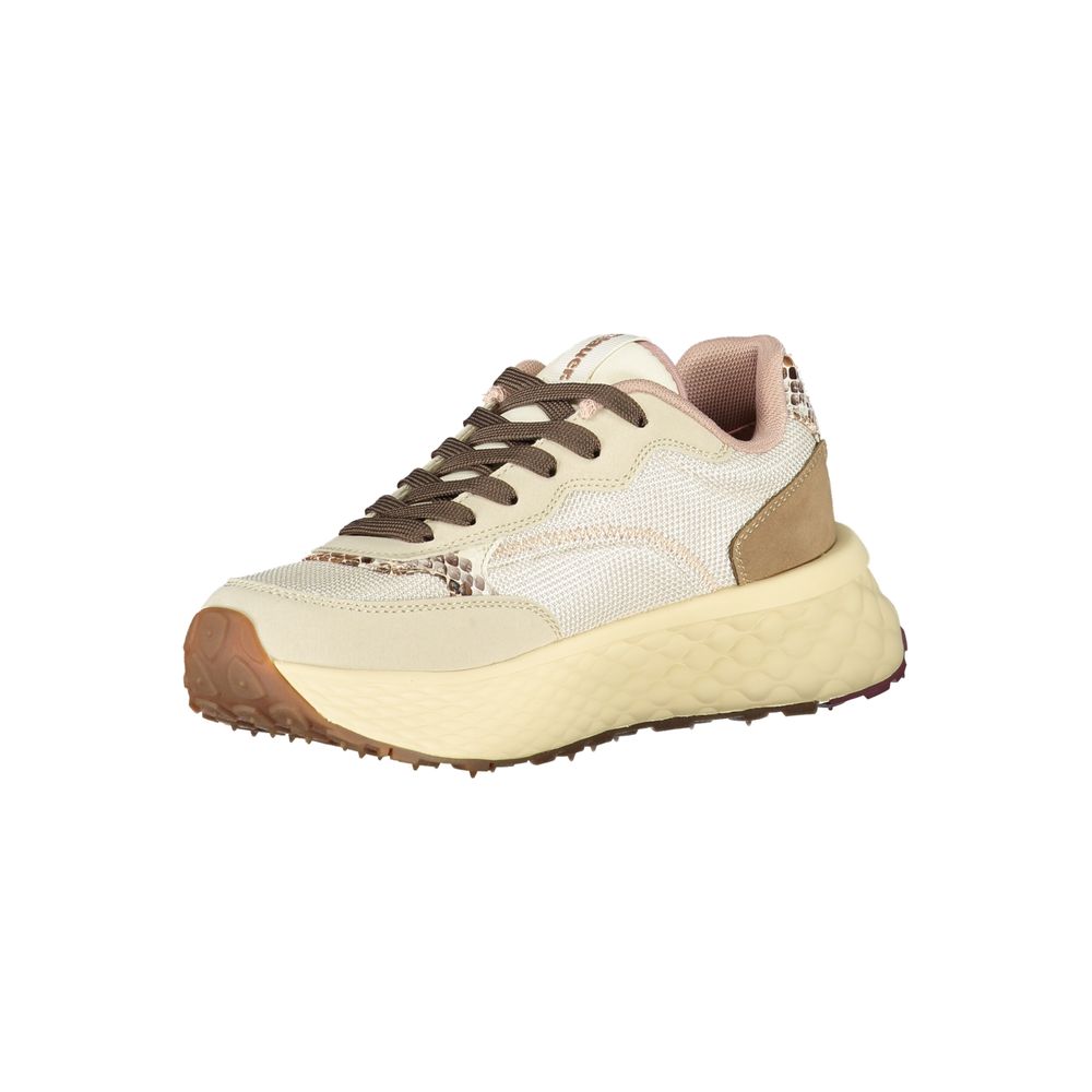 Blauer Beige Læder Sneaker til kvinder