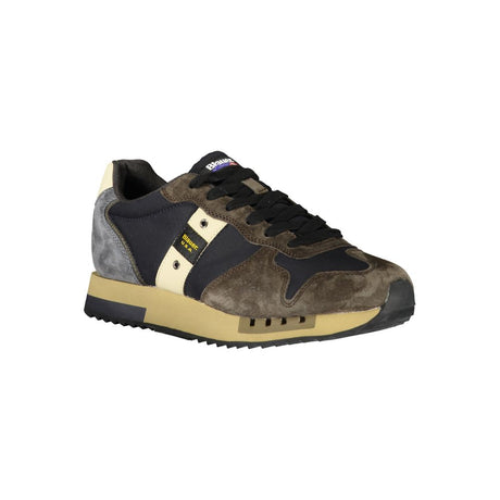 Blauer Blå Læder Sneaker til mænd