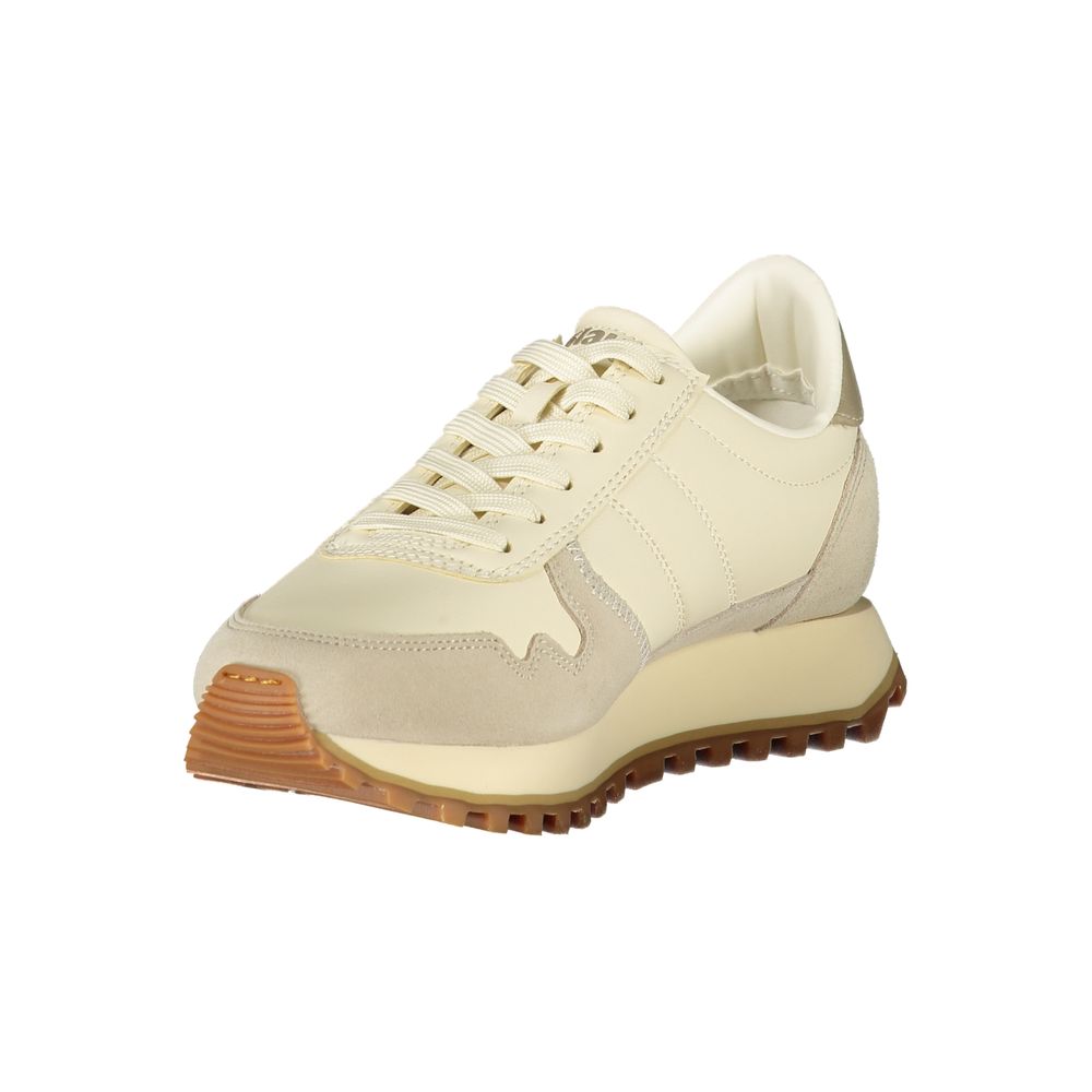 Blauer Beige Læder Sneaker til kvinder