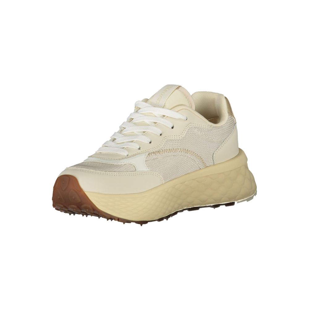 Blauer Beige Læder Sneaker til kvinder