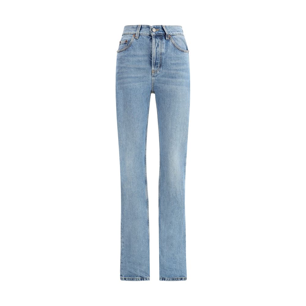 Saint Laurent lyseblå bomulds slim fit jeans