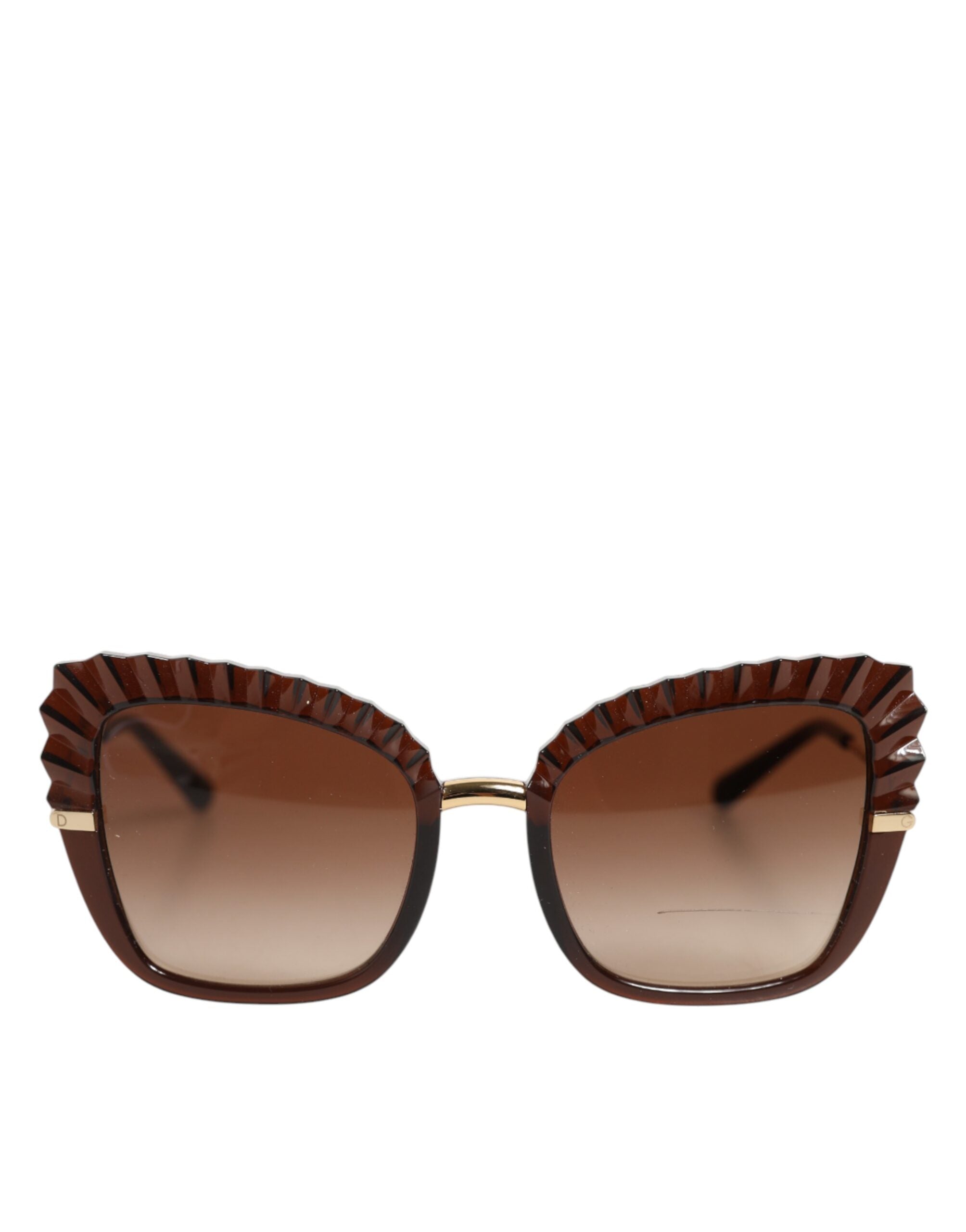 Dolce & Gabbana DG6131 Plissé Brune Sommerfugle Solbriller med Firkantede Skærme