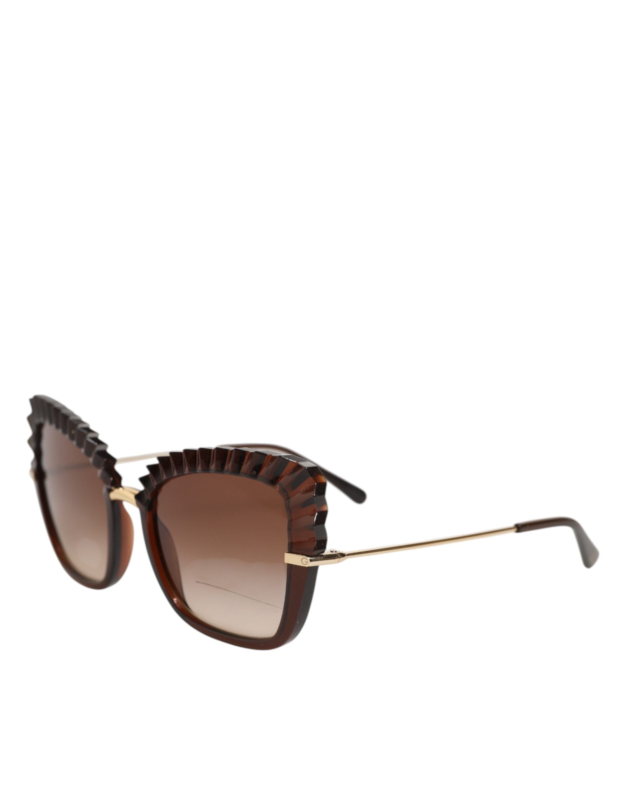Dolce & Gabbana DG6131 Plissé Brune Sommerfugle Solbriller med Firkantede Skærme