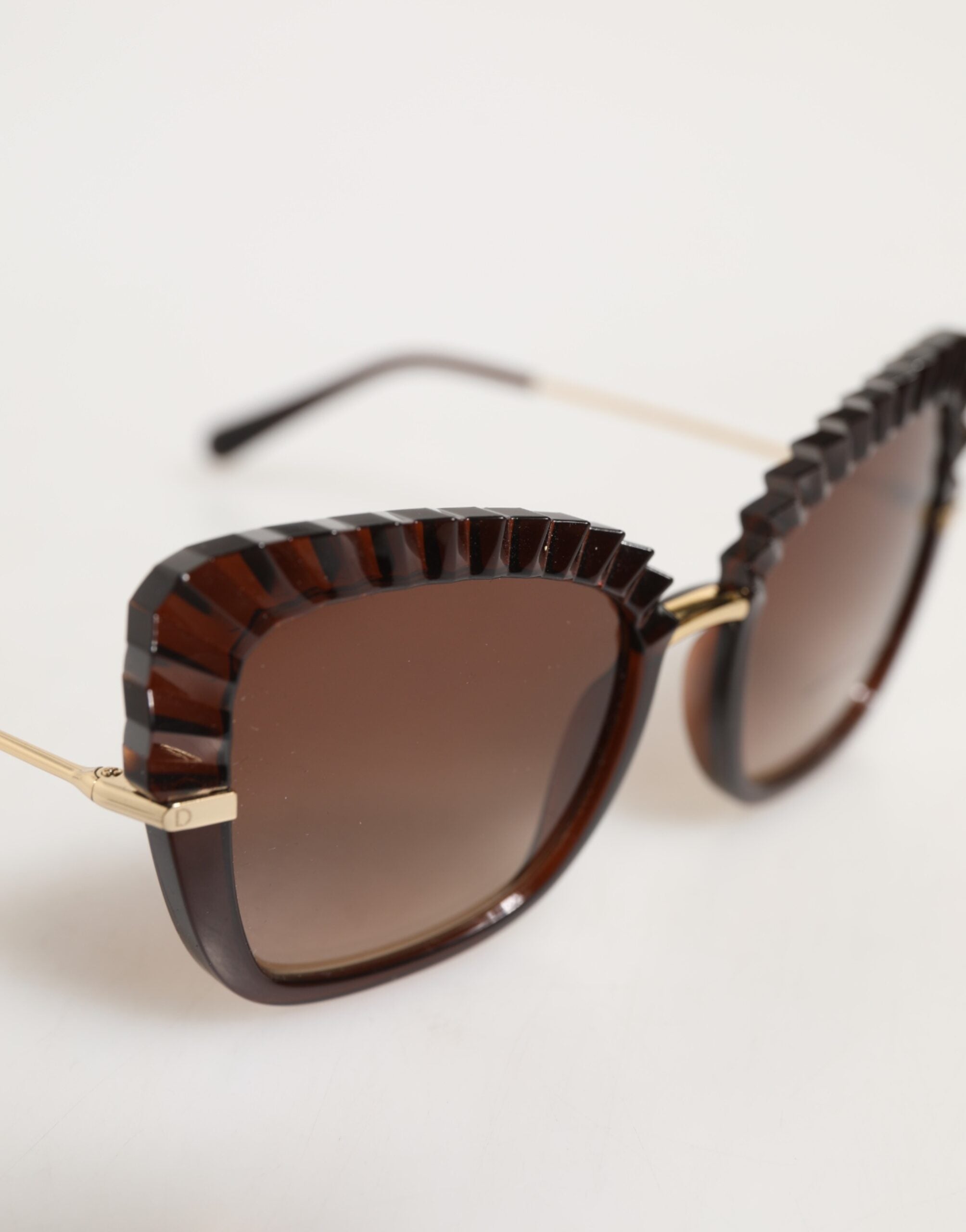 Dolce & Gabbana DG6131 Plissé Brune Sommerfugle Solbriller med Firkantede Skærme