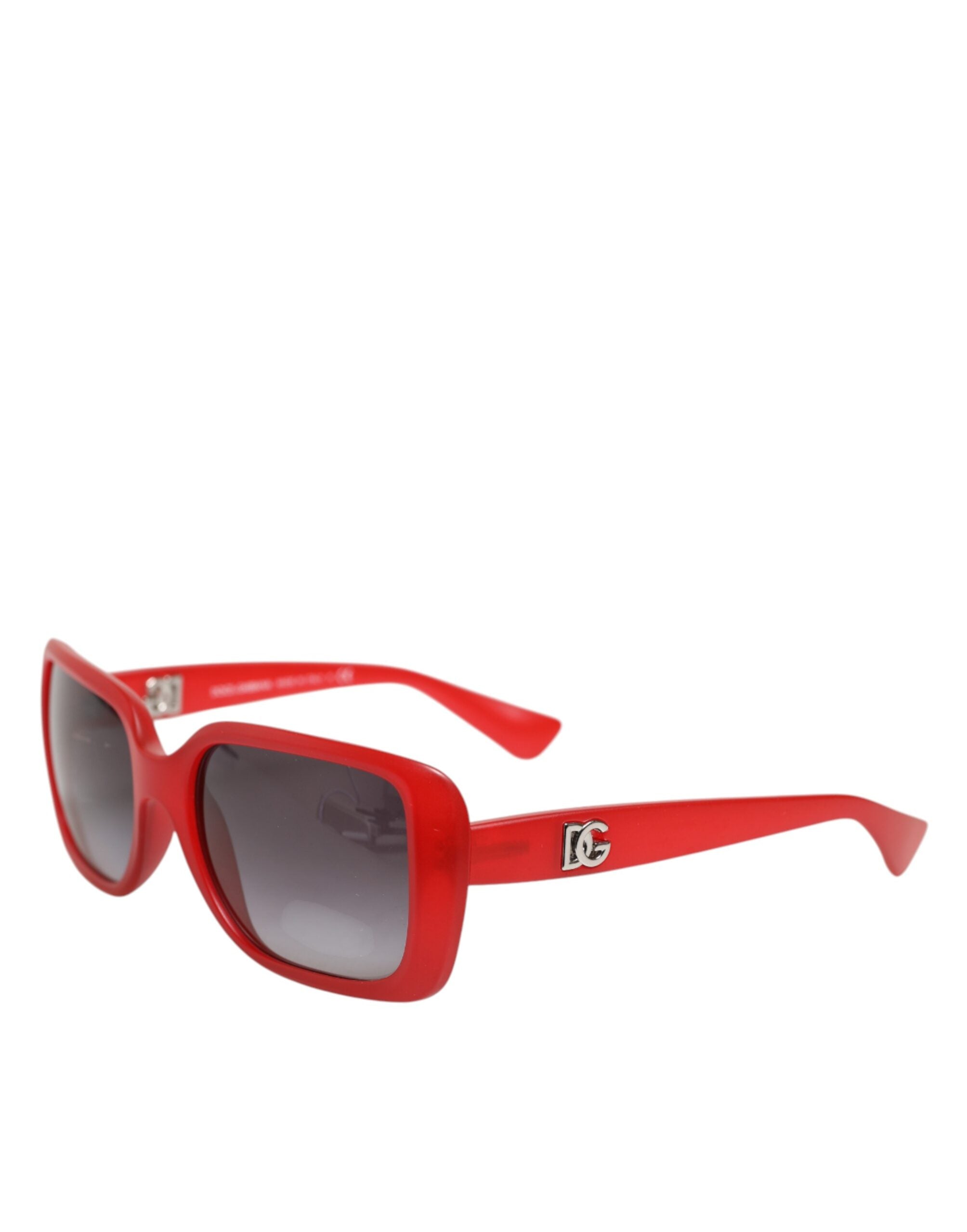 Dolce &amp; Gabbana DG6093 Röda Rektangulära Grå Graderade Glas Solglasögon