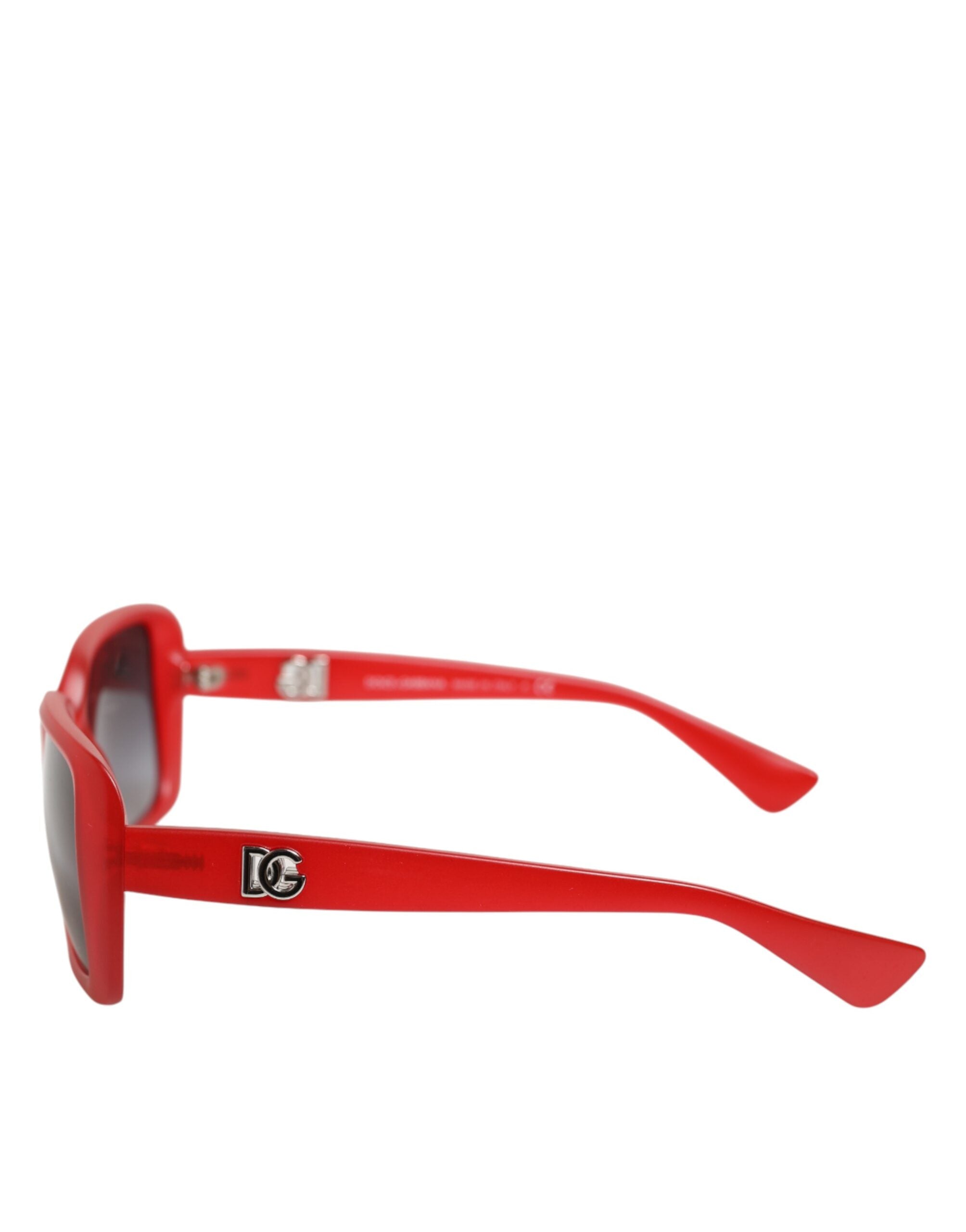 Dolce &amp; Gabbana DG6093 Röda Rektangulära Grå Graderade Glas Solglasögon