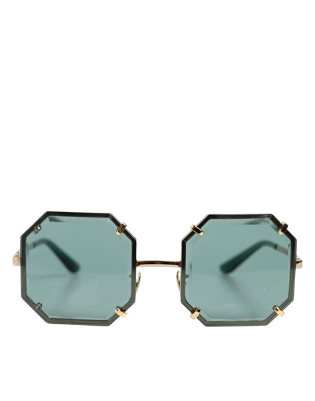 Dolce &amp; Gabbana DG2216 solbriller med firkantet stel og grønne linser