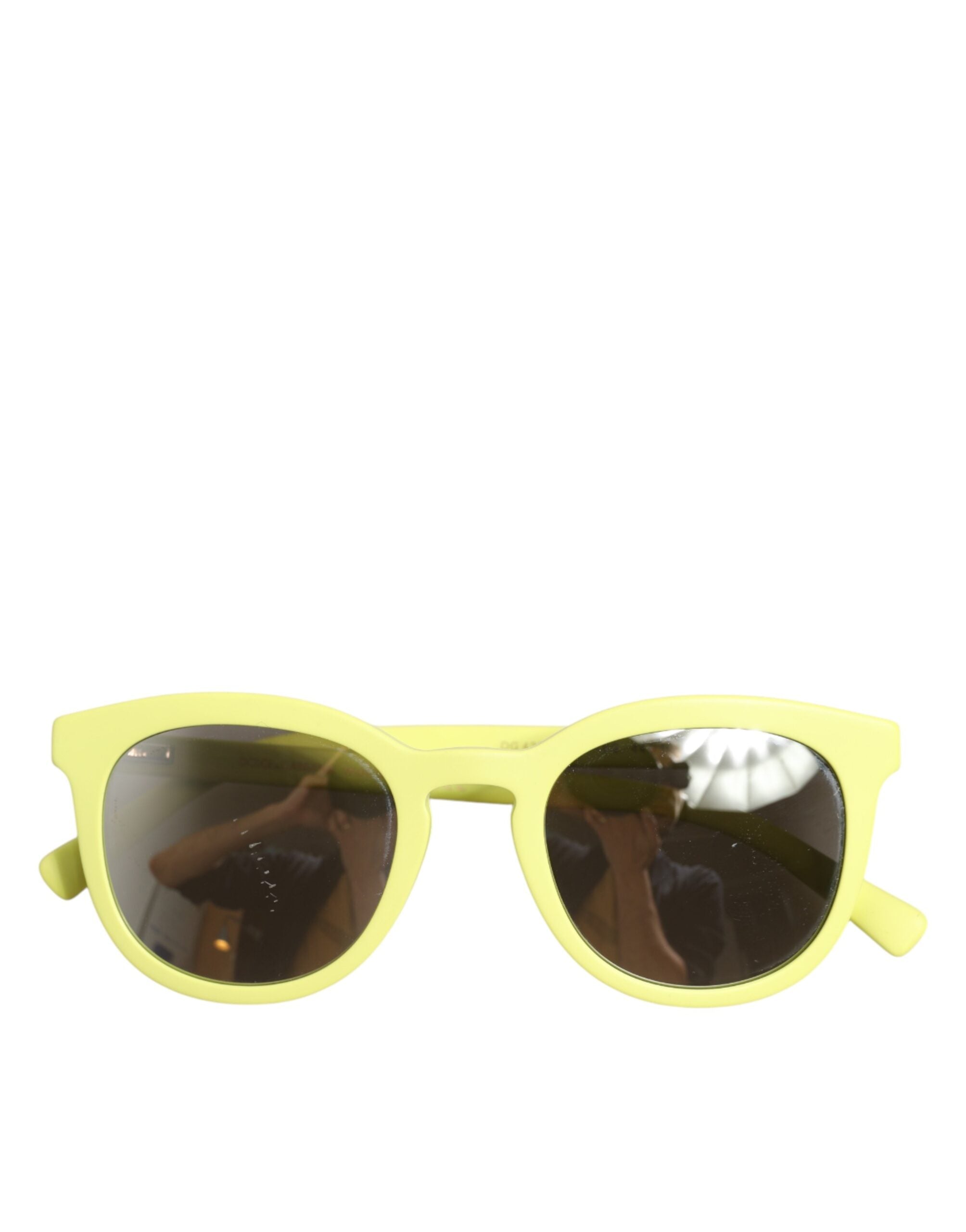 Dolce &amp; Gabbana DG4324 Gule Indrammede Solbriller med Spejlglas