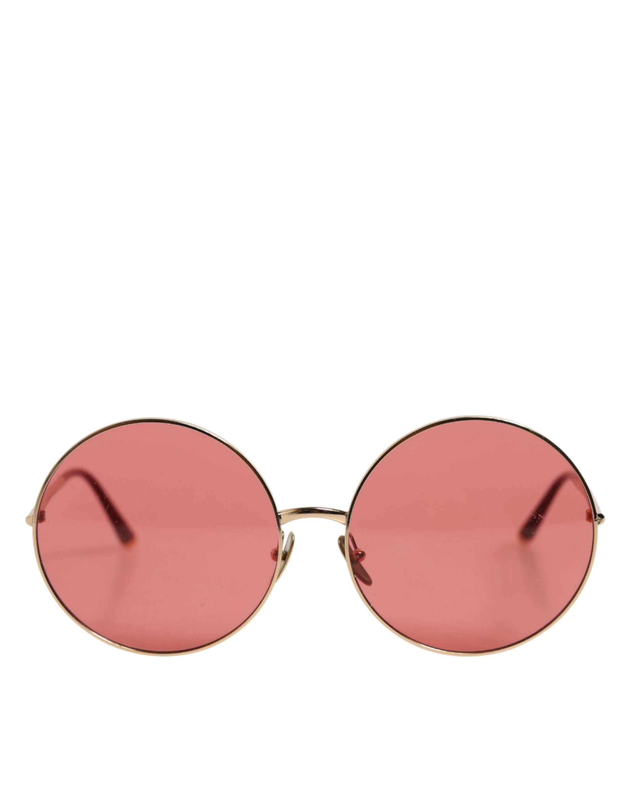 Dolce &amp; Gabbana Rosa Guld Metall Runda Solglasögon