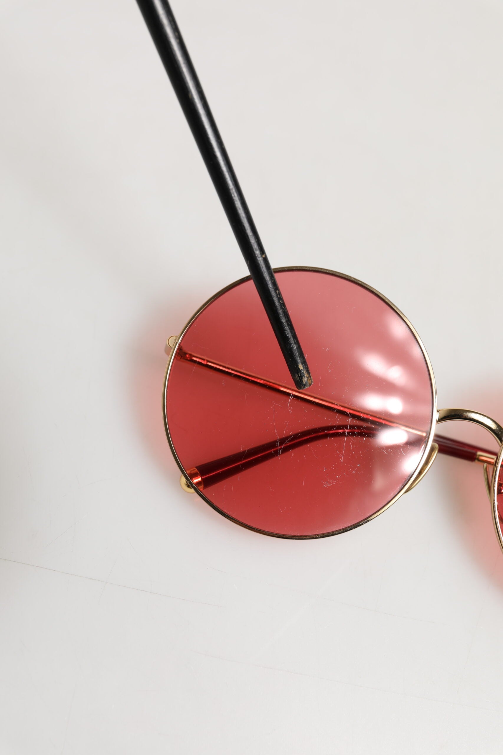 Dolce &amp; Gabbana Rosa Guld Metall Runda Solglasögon