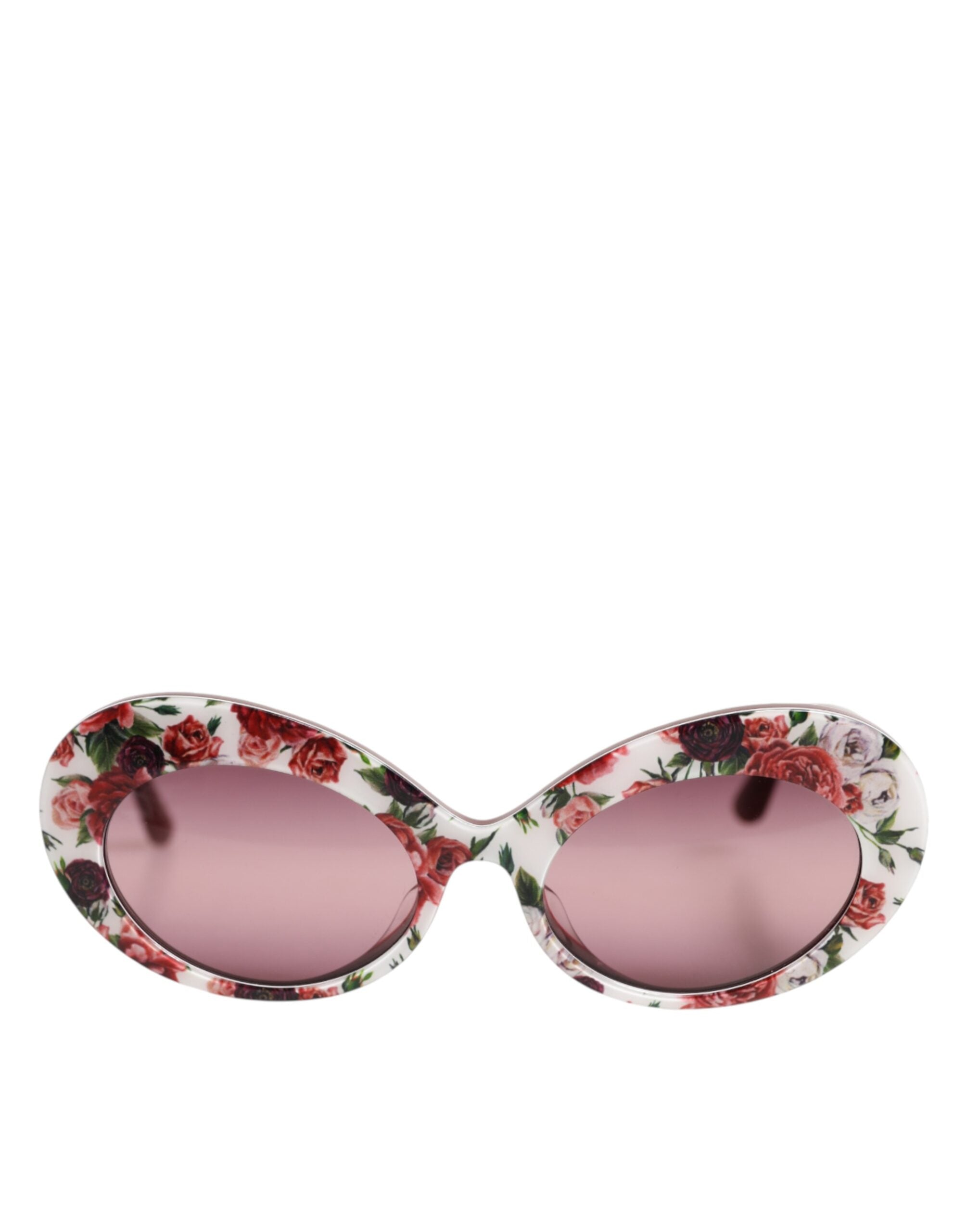Dolce & Gabbana ovale solbriller med blomsterprint i acetat