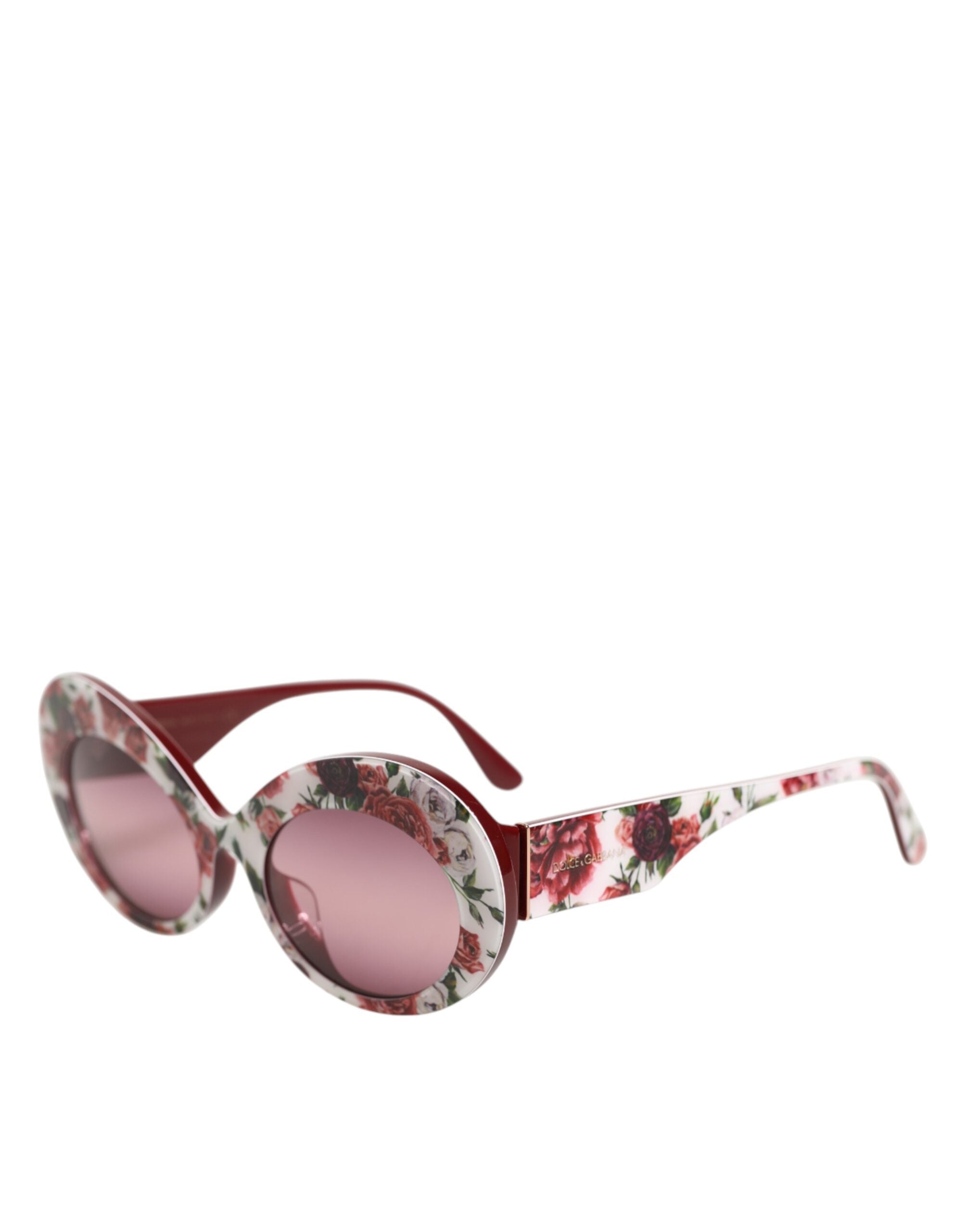 Dolce & Gabbana ovale solbriller med blomsterprint i acetat