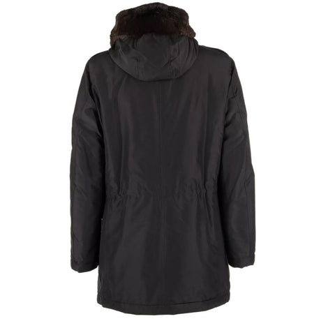 Dolce & Gabbana Black Silk Men Parka
