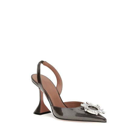 Amina Muaddi Brune Kalveskindssko fra Bos Taurus med Høje Hæle