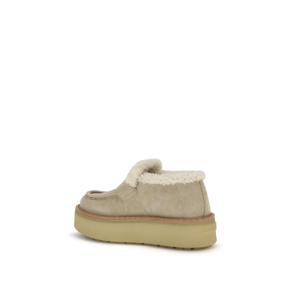 Prada Suede Loafers with shearling