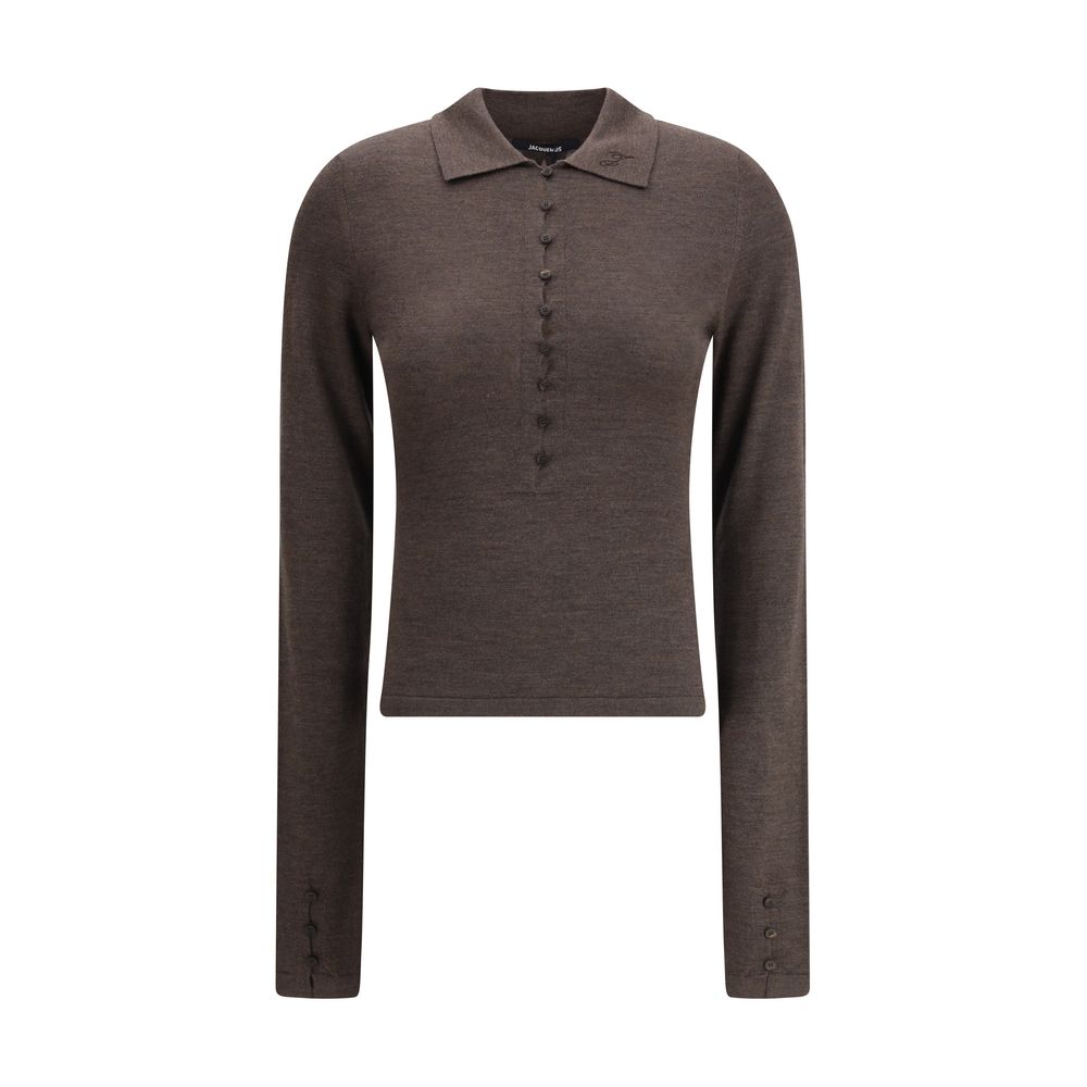 Jacquemus Brun Merino Uld Poloshirt