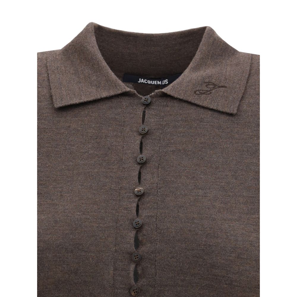 Jacquemus Brun Merino Uld Poloshirt