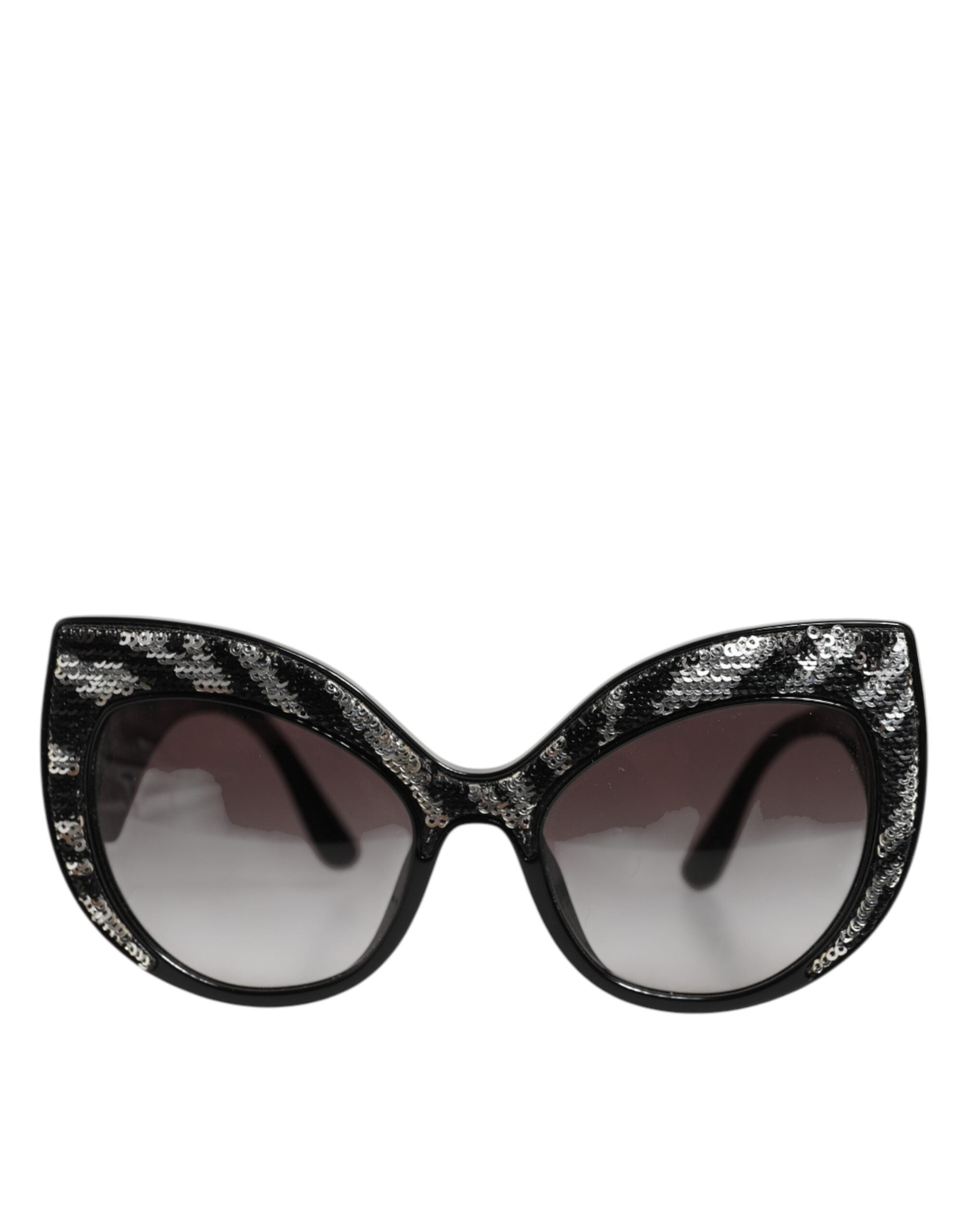 Dolce &amp; Gabbana Sorte Sølvfarvede Pailletter Sommerfugle Polariserede Solbriller