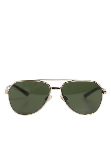 Dolce &amp; Gabbana DG2125 Sølvfarvede Aviator Solbriller med Brillestel