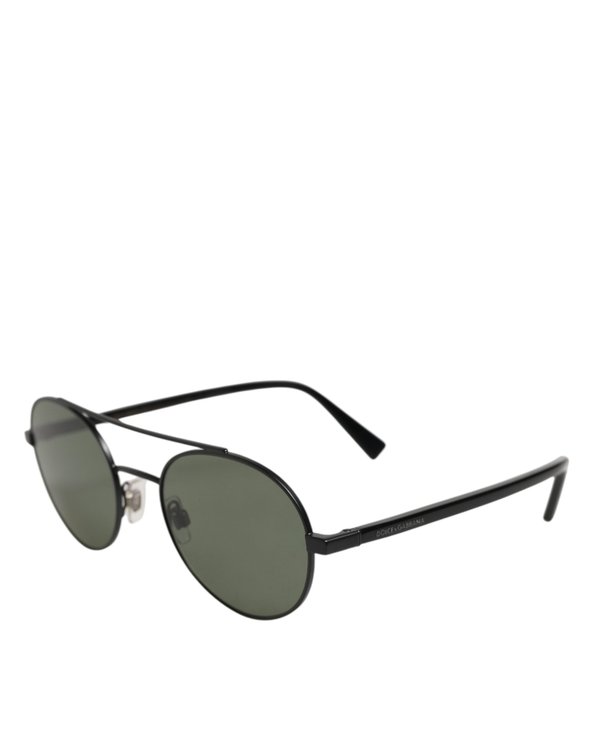 Dolce &amp; Gabbana Matte Black Stålbåge Grå Glas Solglasögon