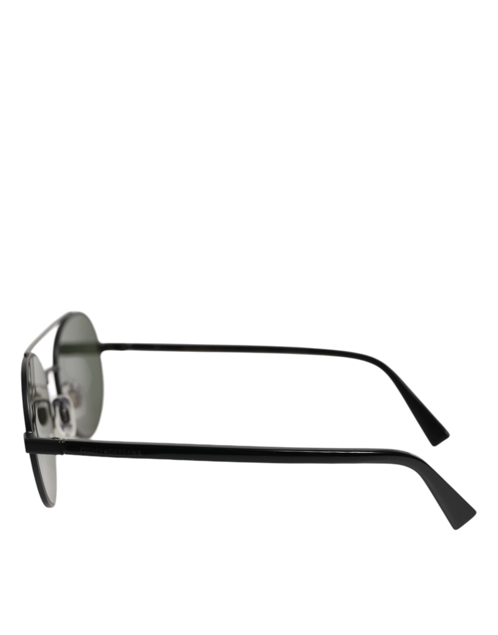 Dolce &amp; Gabbana Matte Black Stålbåge Grå Glas Solglasögon
