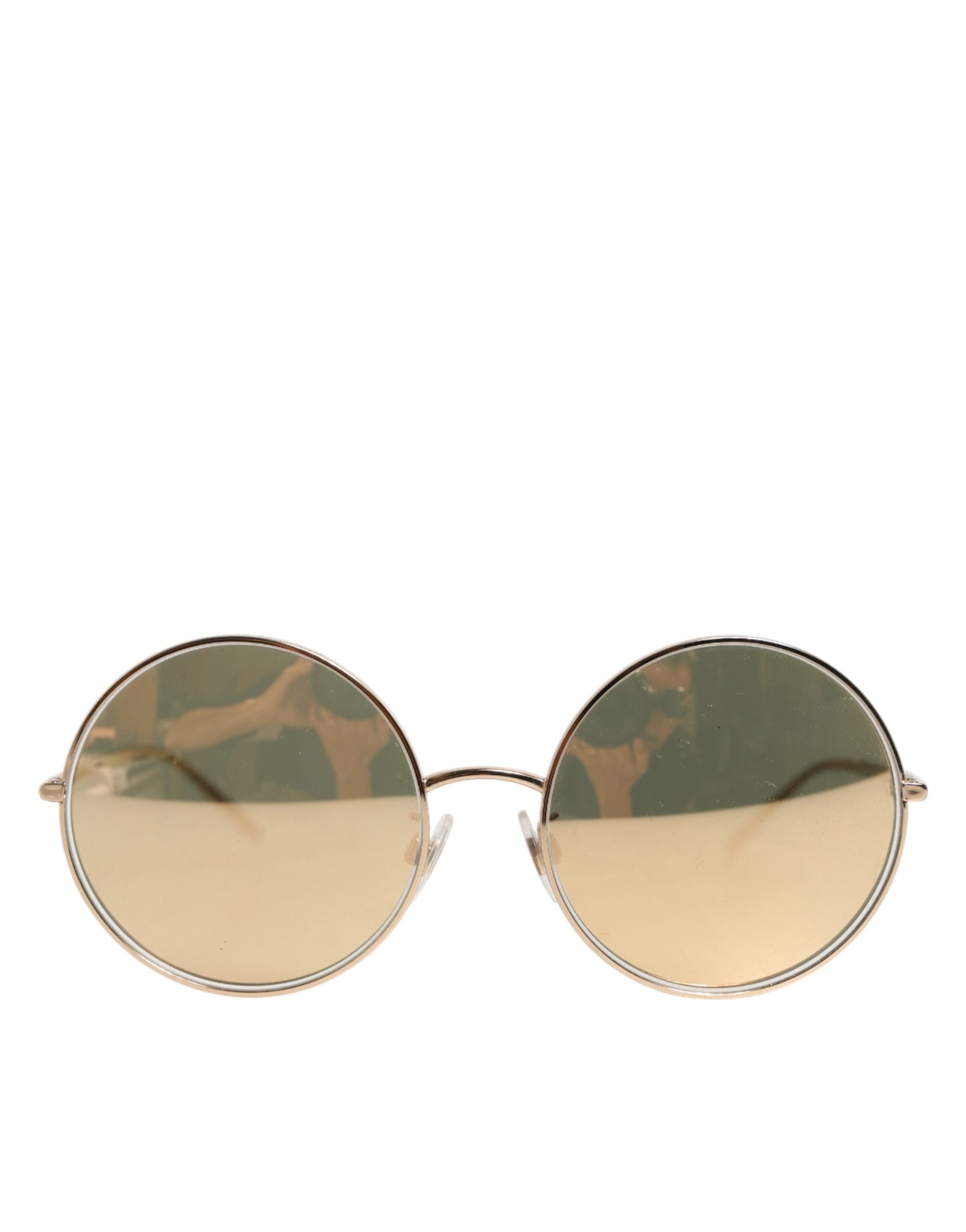 Dolce &amp; Gabbana guldfärgade metallrunda solglasögon