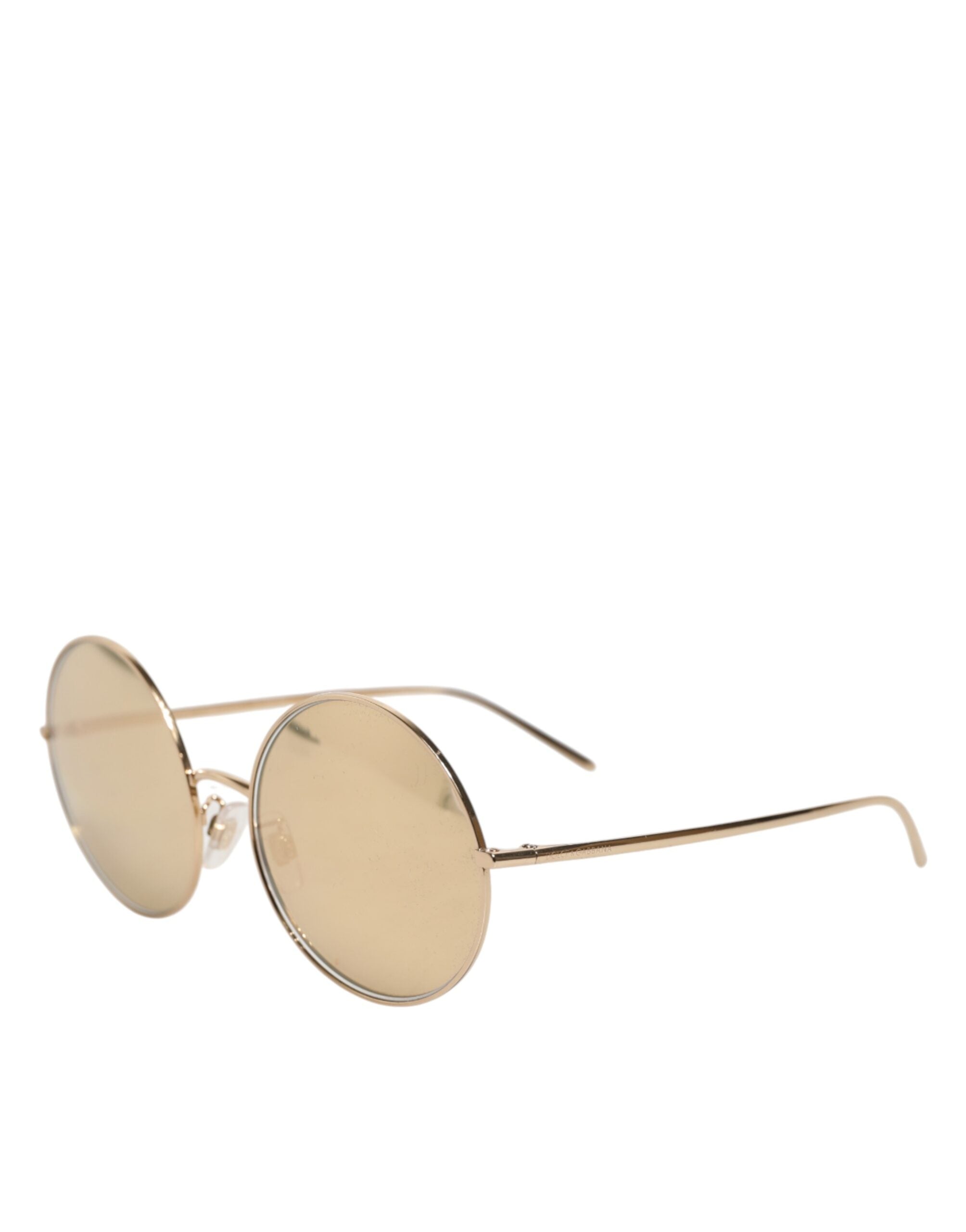 Dolce &amp; Gabbana guldfärgade metallrunda solglasögon