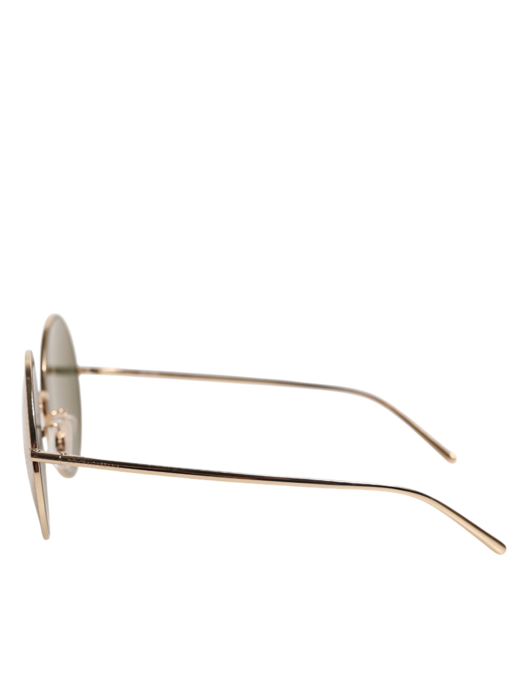 Dolce &amp; Gabbana guldfärgade metallrunda solglasögon