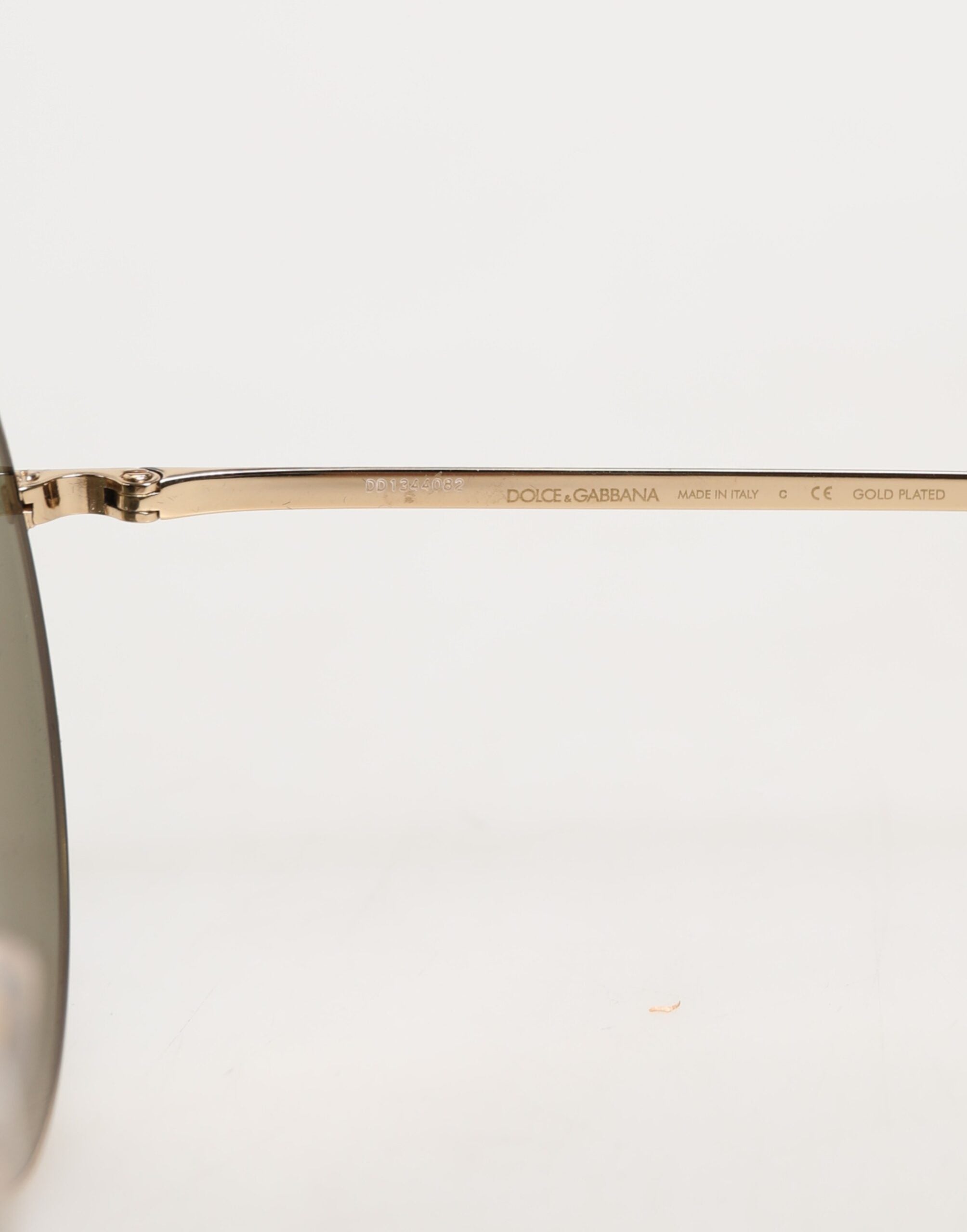 Dolce &amp; Gabbana guldfärgade metallrunda solglasögon