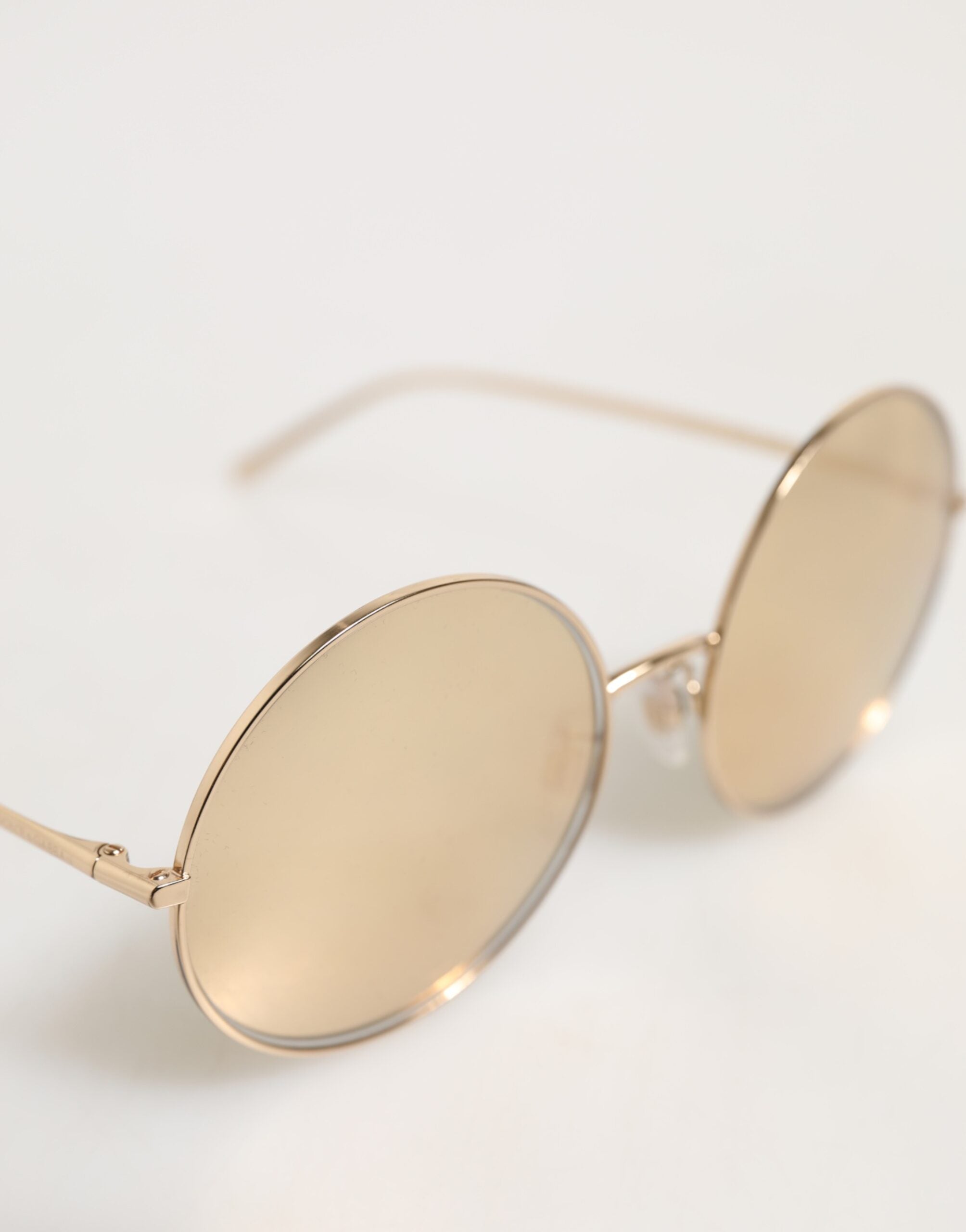 Dolce &amp; Gabbana guldfärgade metallrunda solglasögon