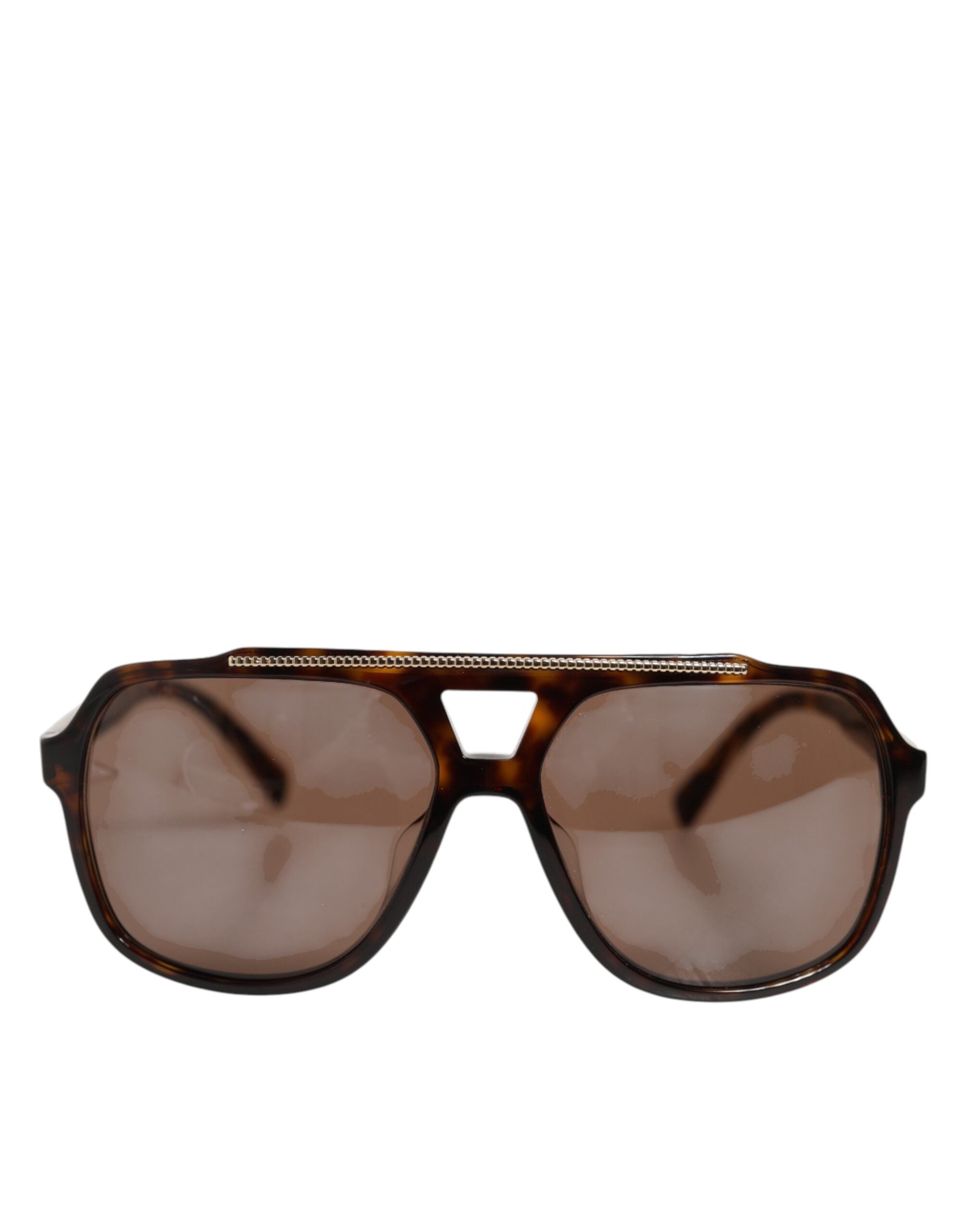 Dolce &amp; Gabbana mørkebrune skildpaddeskjoldssolbriller med pilotstel