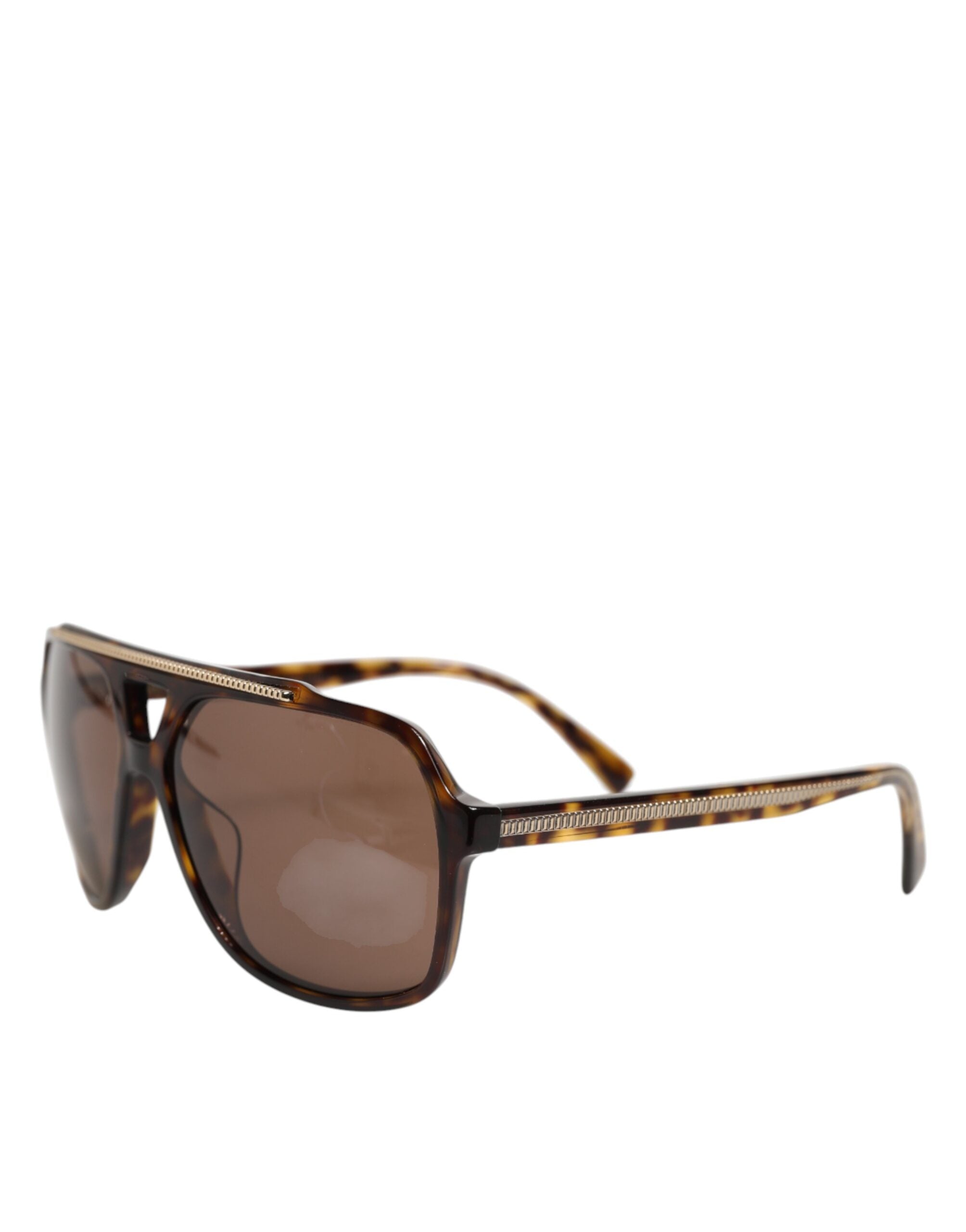 Dolce &amp; Gabbana mørkebrune skildpaddeskjoldssolbriller med pilotstel
