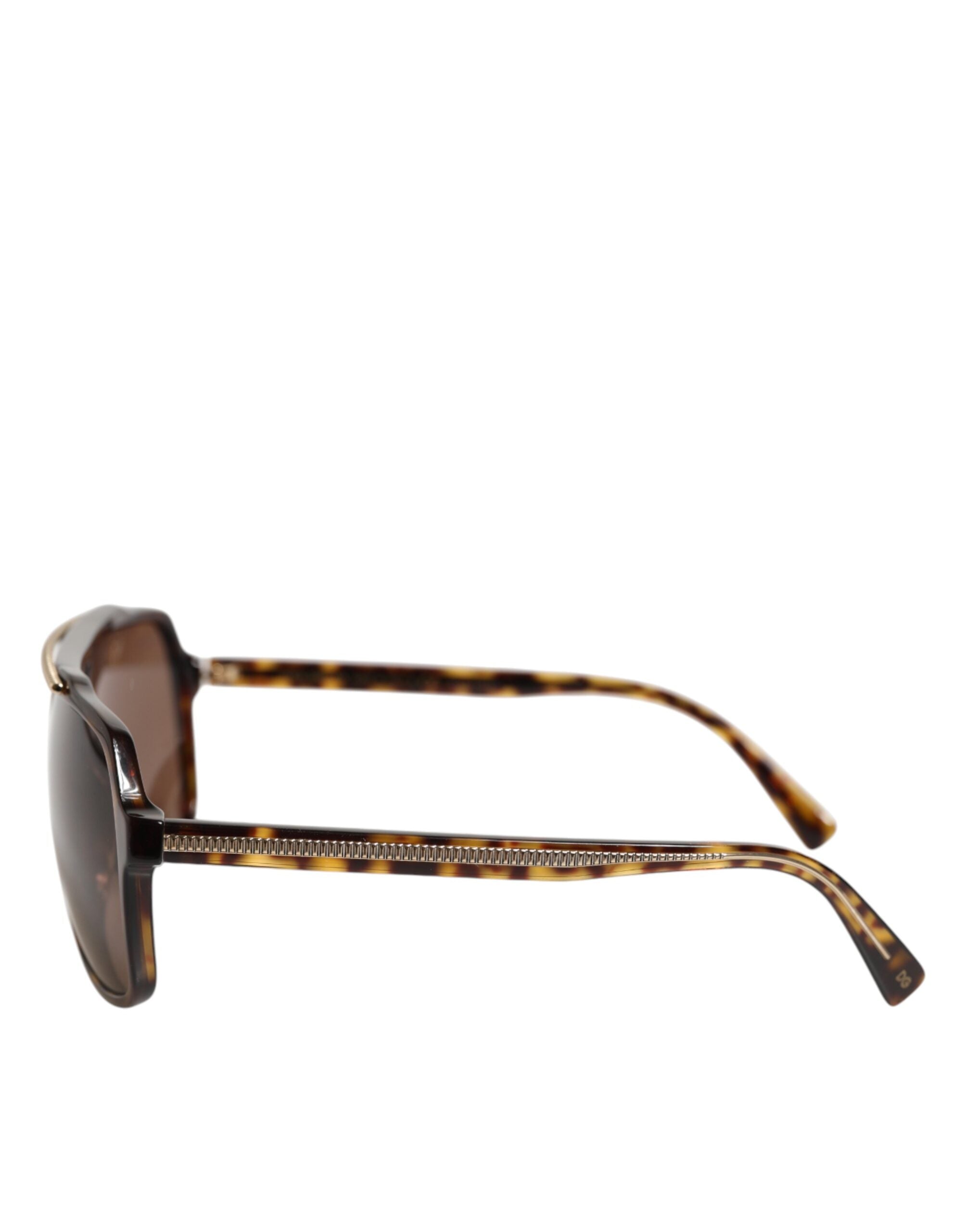 Dolce &amp; Gabbana mørkebrune skildpaddeskjoldssolbriller med pilotstel