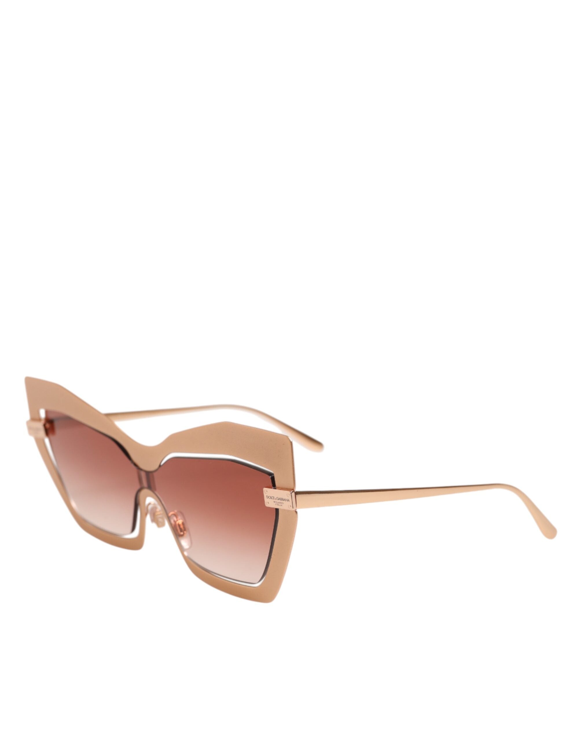 Dolce & Gabbana DG2224 Sand Rosaguld Cat Eye Solbriller med Uregelmæssigt Stel