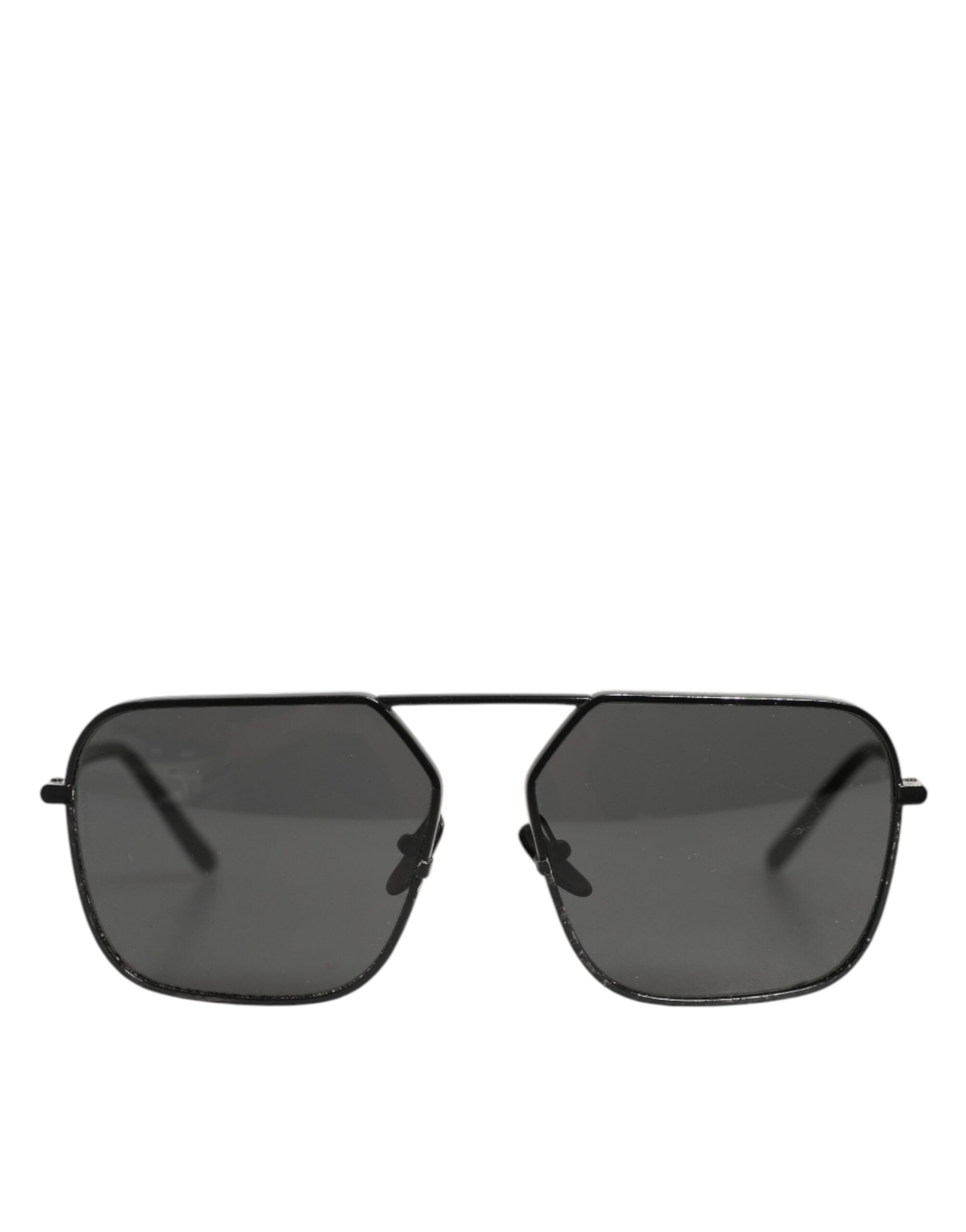 Dolce &amp; Gabbana Sorte Metalstel Firkantede Glas Solbriller