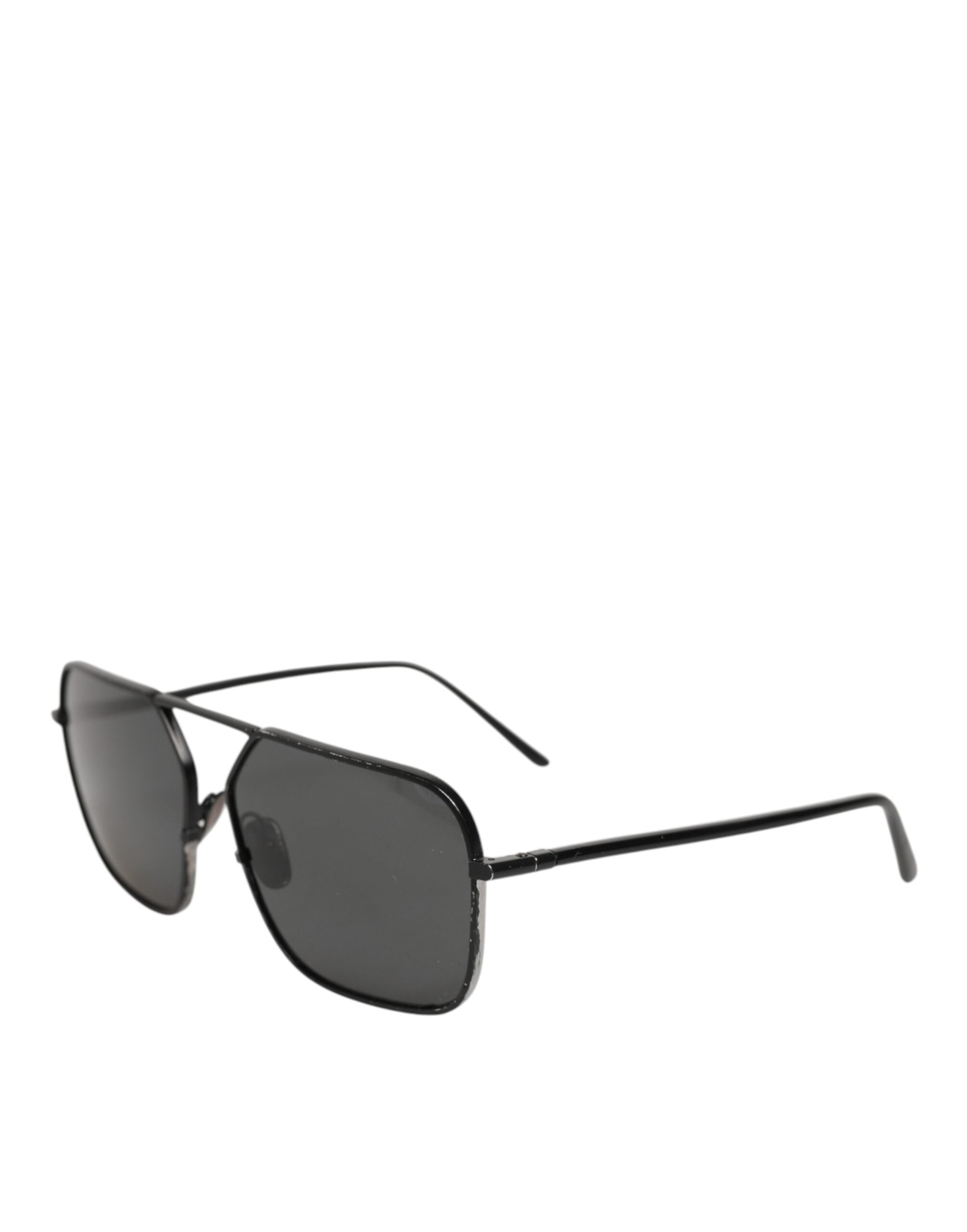 Dolce &amp; Gabbana Sorte Metalstel Firkantede Glas Solbriller