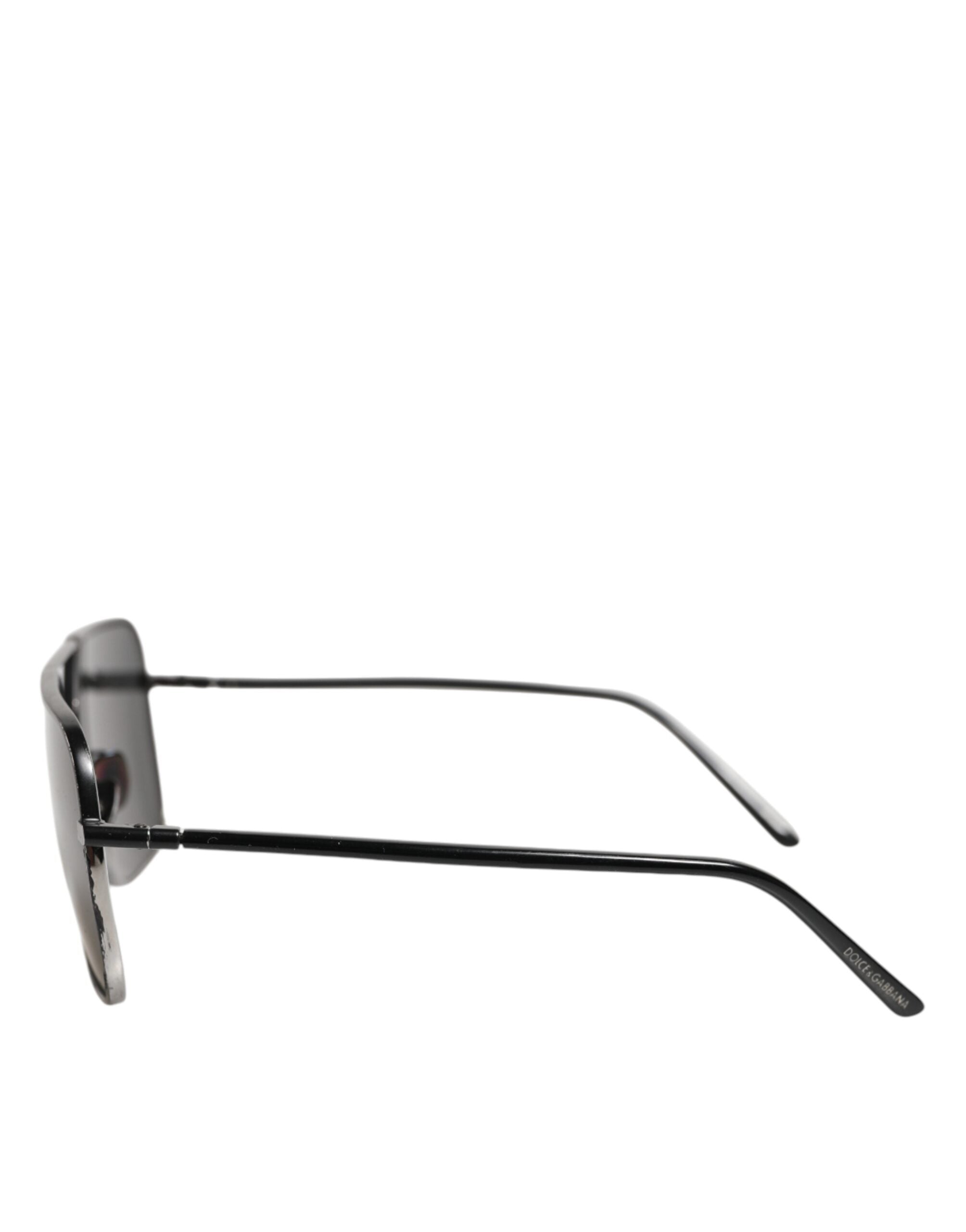 Dolce &amp; Gabbana Sorte Metalstel Firkantede Glas Solbriller