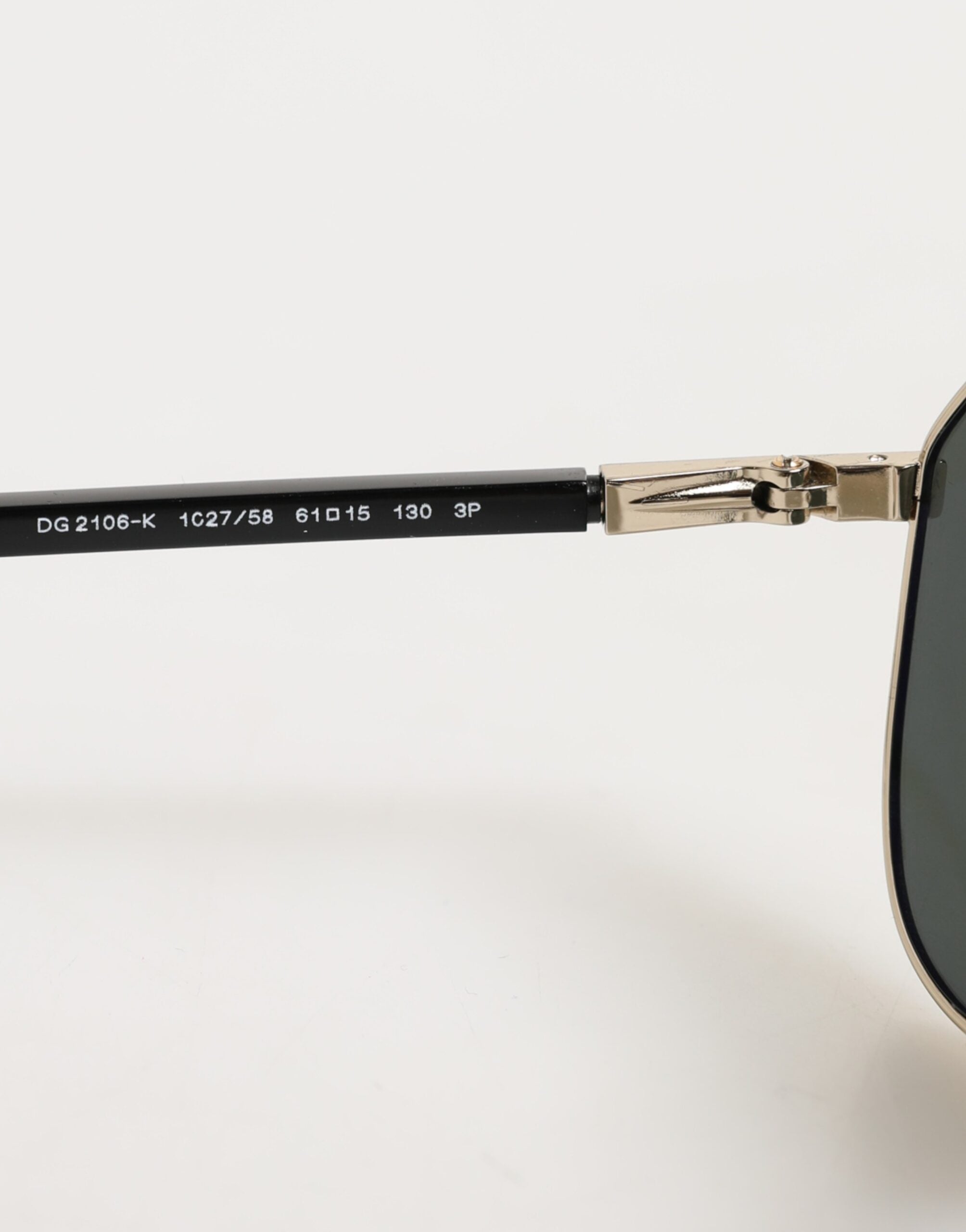 Dolce & Gabbana DG2106K Sorte Forgyldte Polariserede Solbriller med Metalstel