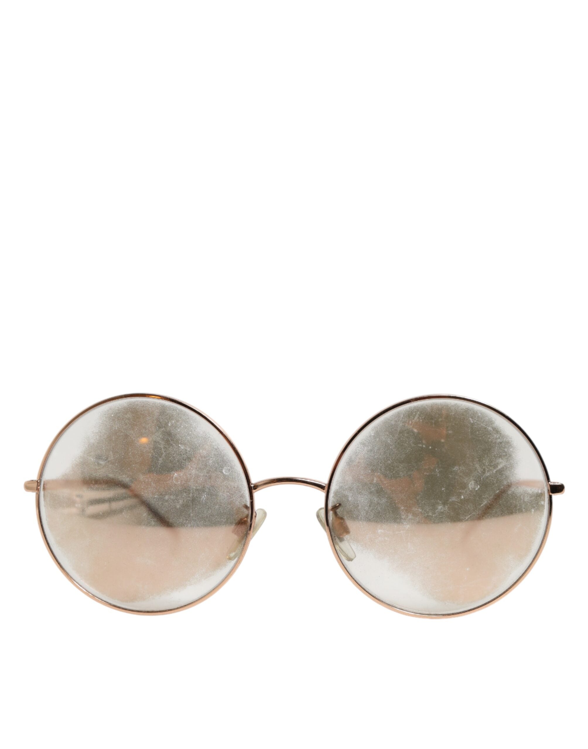 Dolce &amp; Gabbana Rosaforgyldte Runde Glas Solbriller