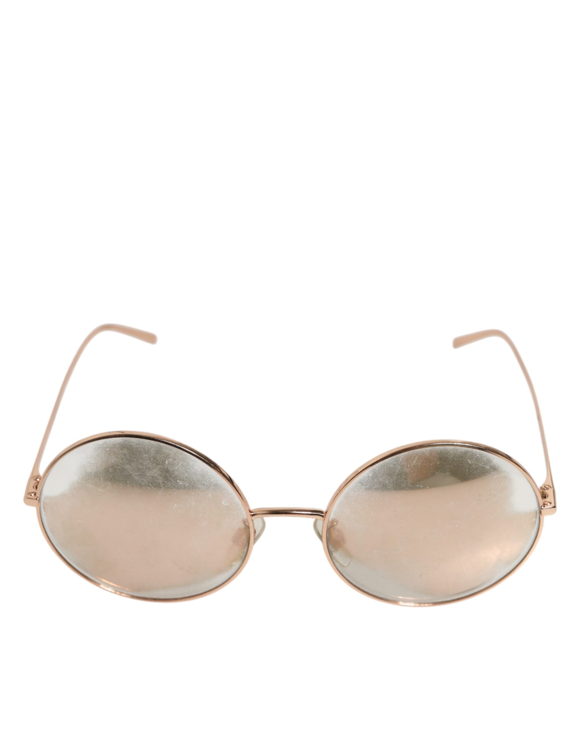 Dolce &amp; Gabbana Rosaforgyldte Runde Glas Solbriller