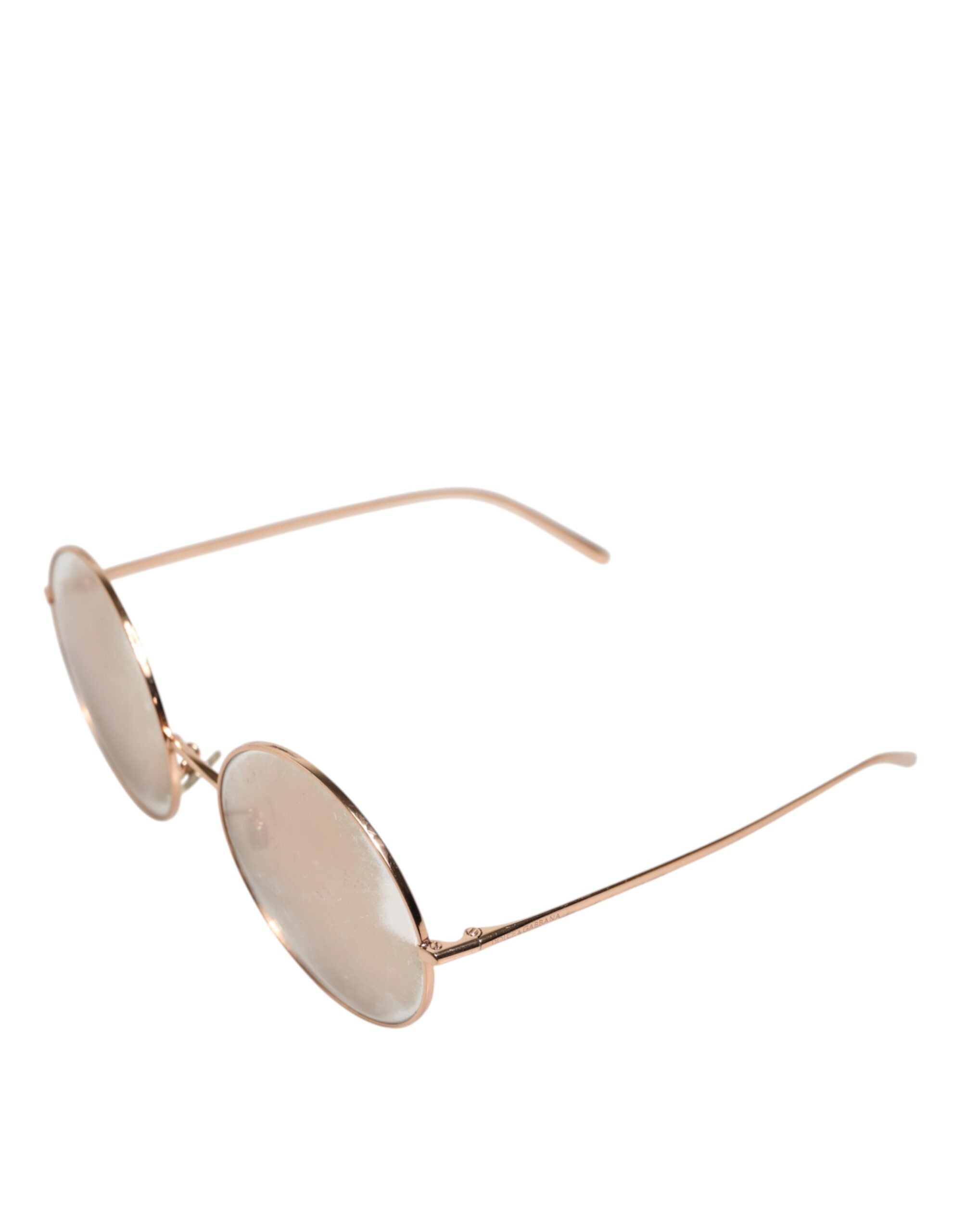 Dolce &amp; Gabbana Rosaforgyldte Runde Glas Solbriller